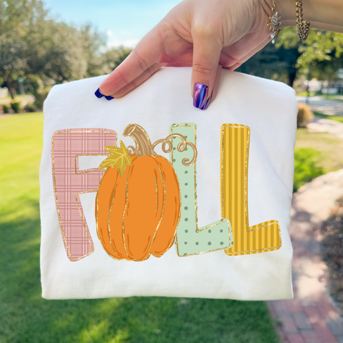 Fall w/ Pumpkin A Full Color DTF Transfer