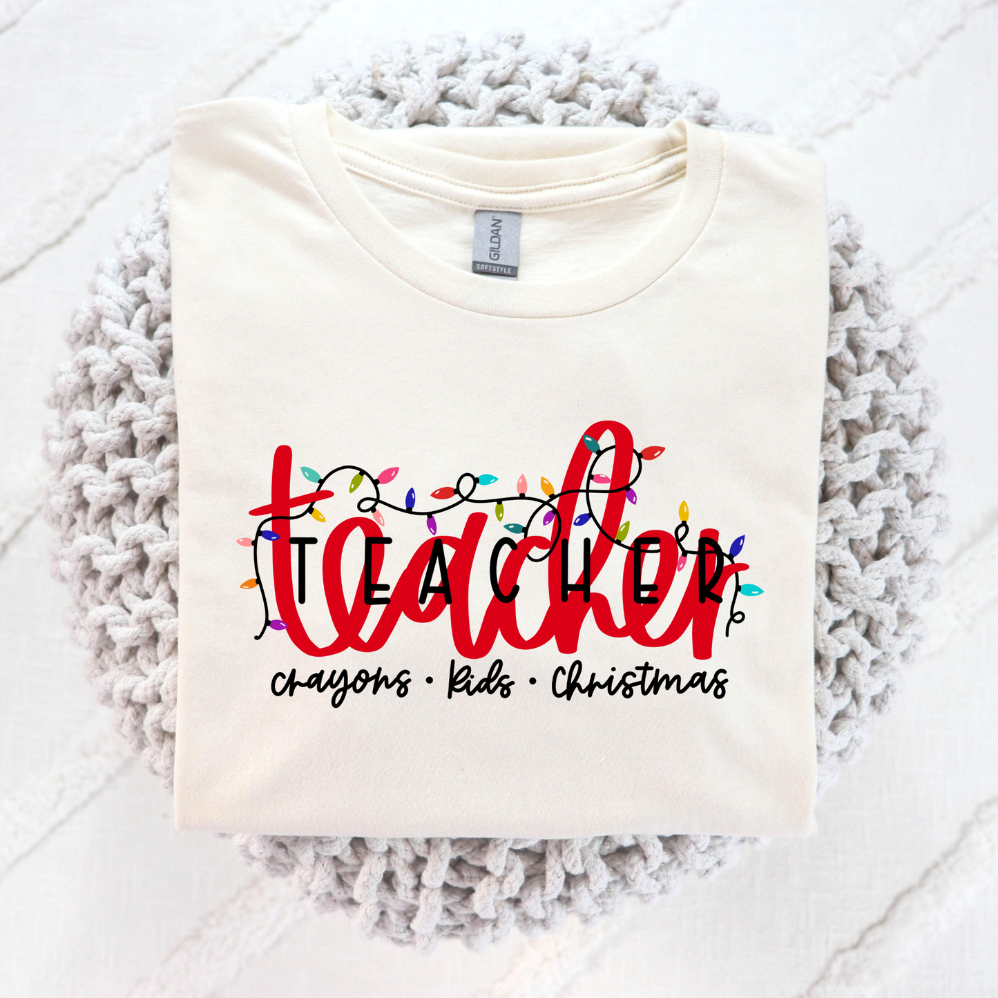 Teacher - Crayons Kids Christmas Full Color DTF Transfer