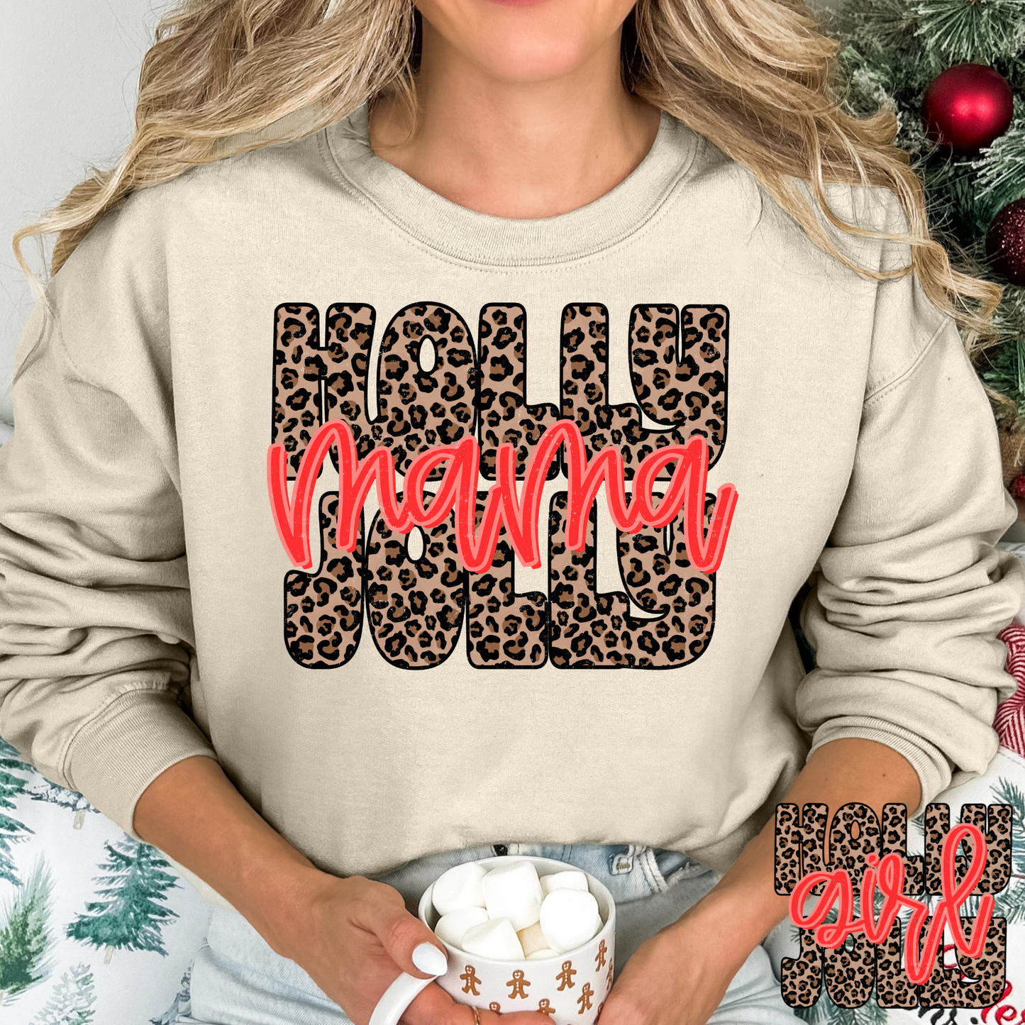 Holly Jolly Mama (Mini Option) Full Color DTF Transfer