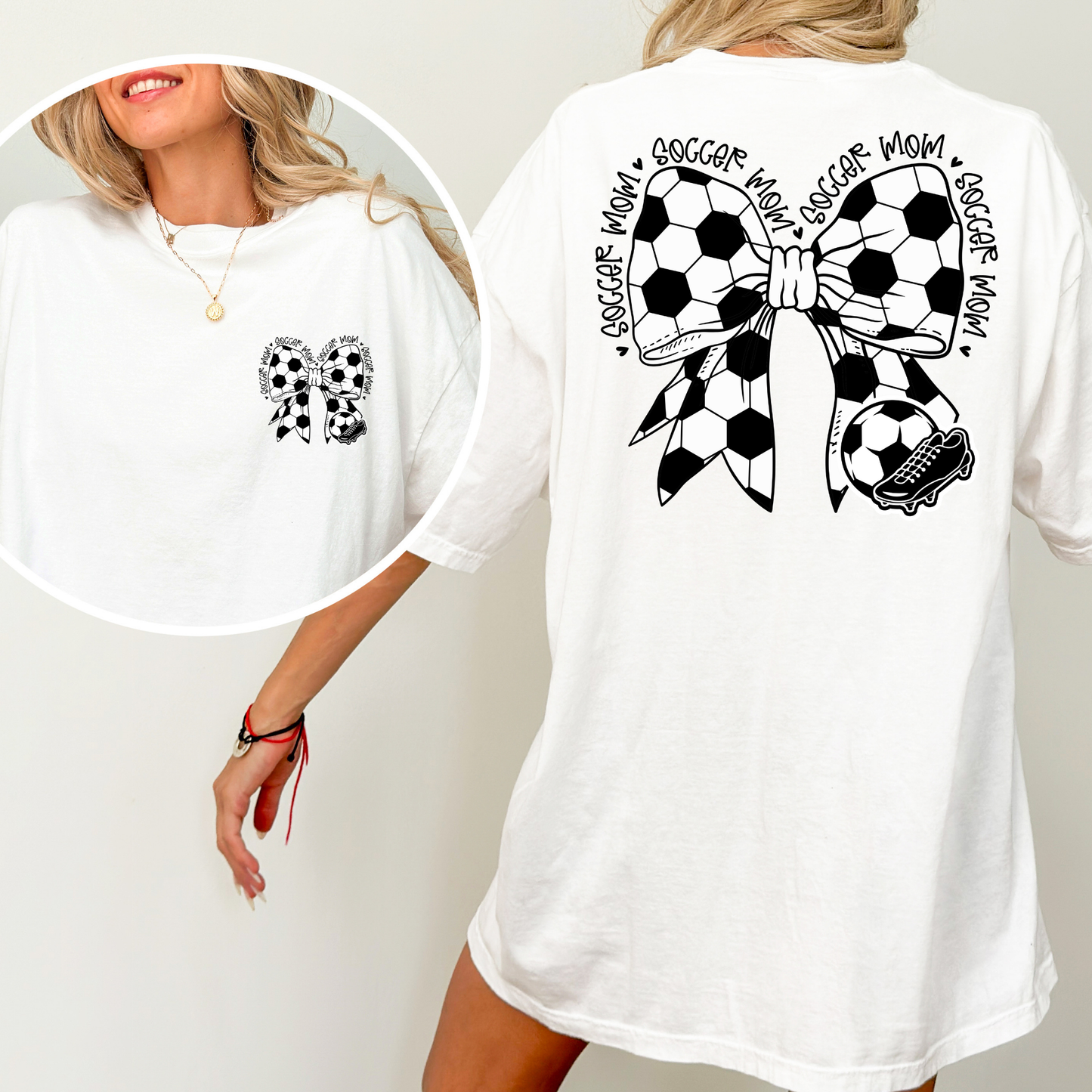 Soccer Mom Bow Full Color DTF Transfer