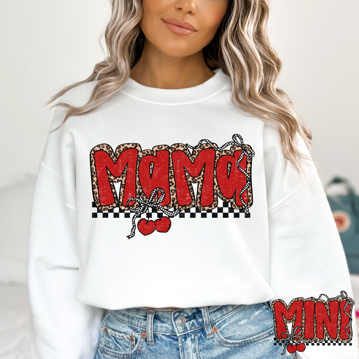 Leopard Mama Cherry (Mini Option) Full Color DTF Transfer