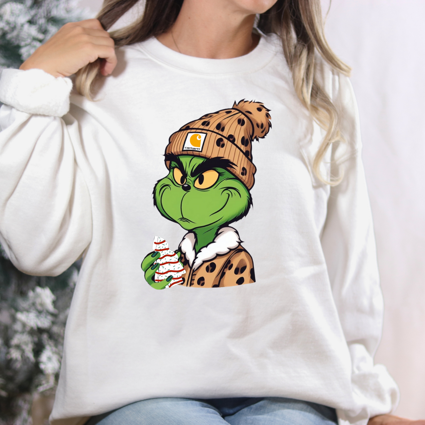 Grinch w/ Beanie and Christmas Cake (Brown Leopard)
Full Color DTF Transfer