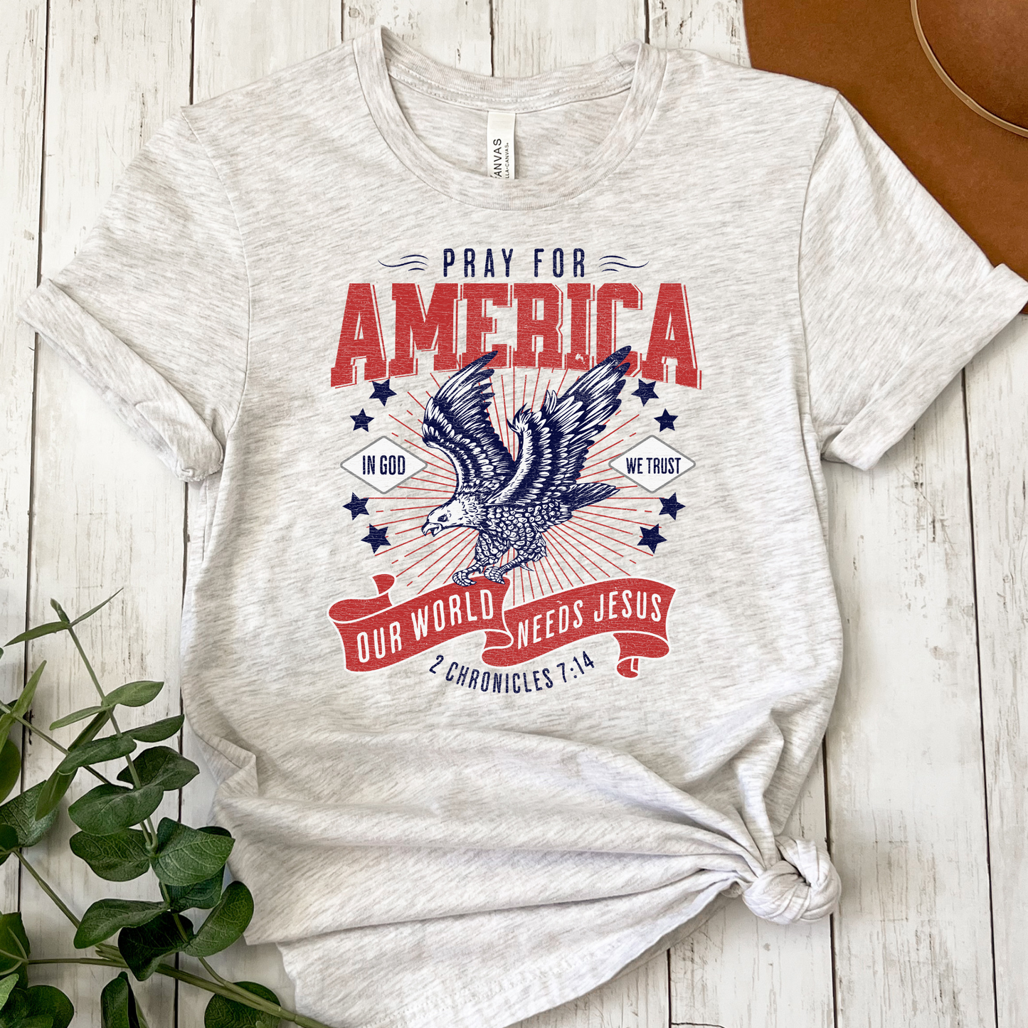 Pray For America Our World Needs Jesus 2 Chronicles 7:14 Full Color DTF Transfer