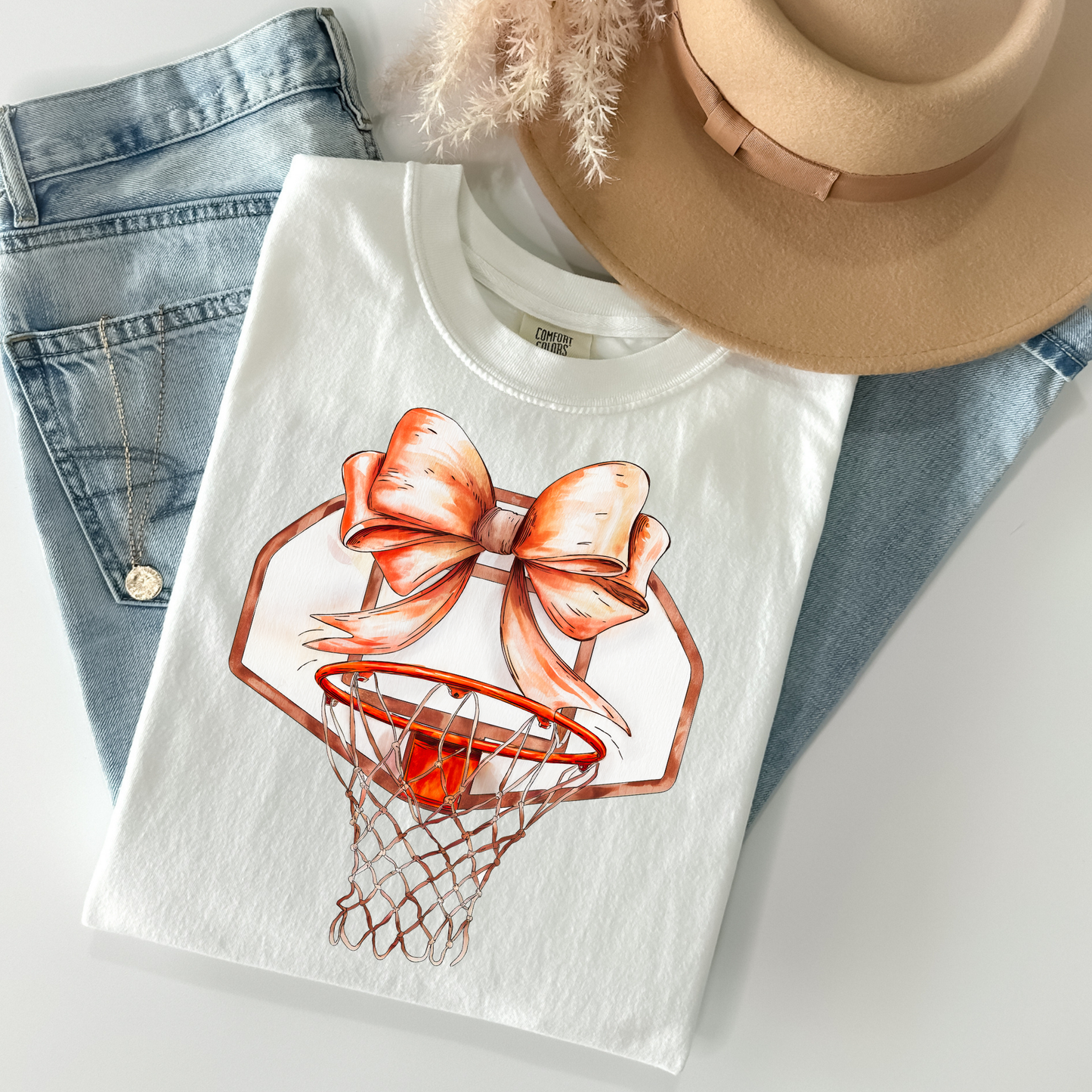 Basketball Goal w/ Bow Full Color DTF Transfer