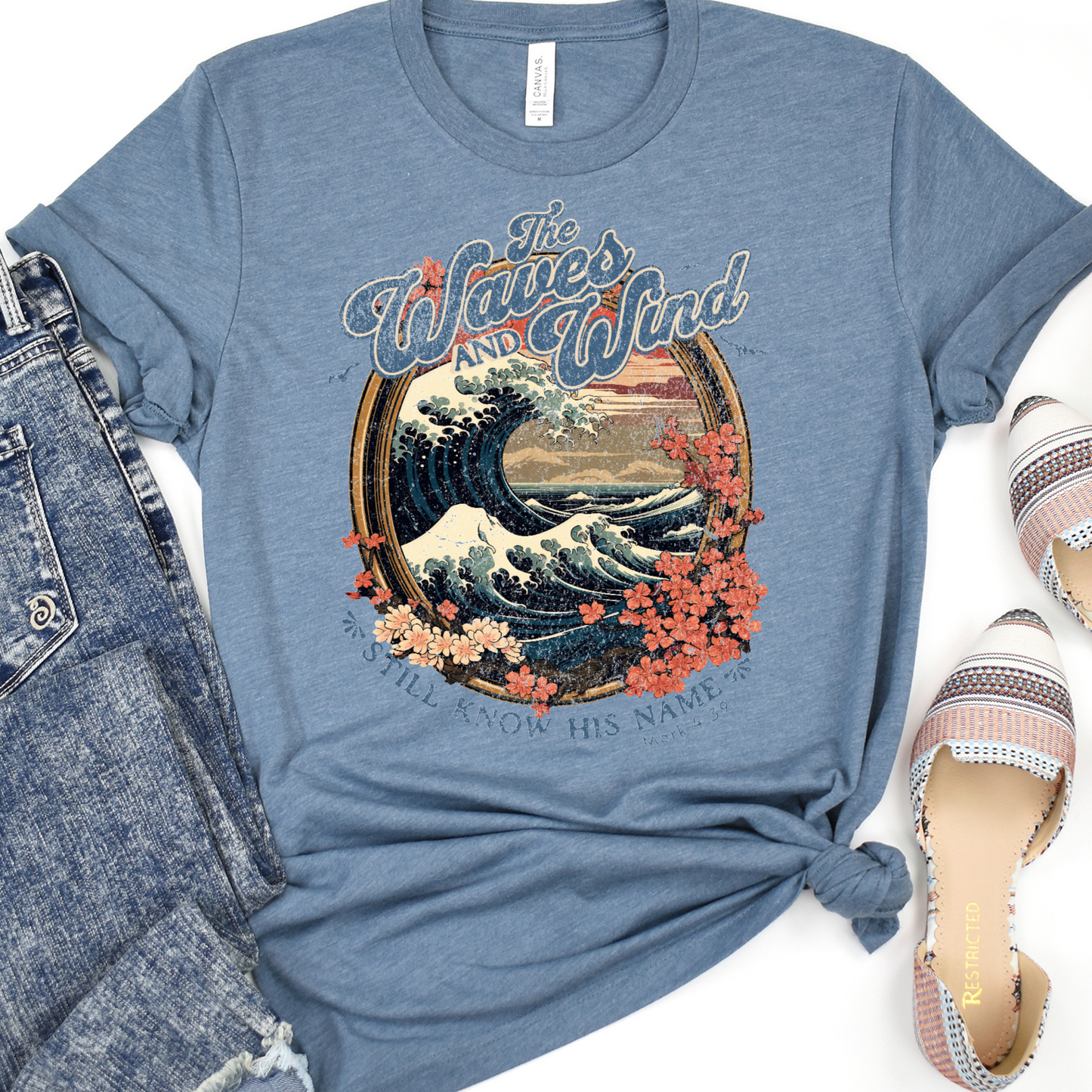 The Waves And Wind Still Know His Name Mark 4:39 Full Color DTF Transfer