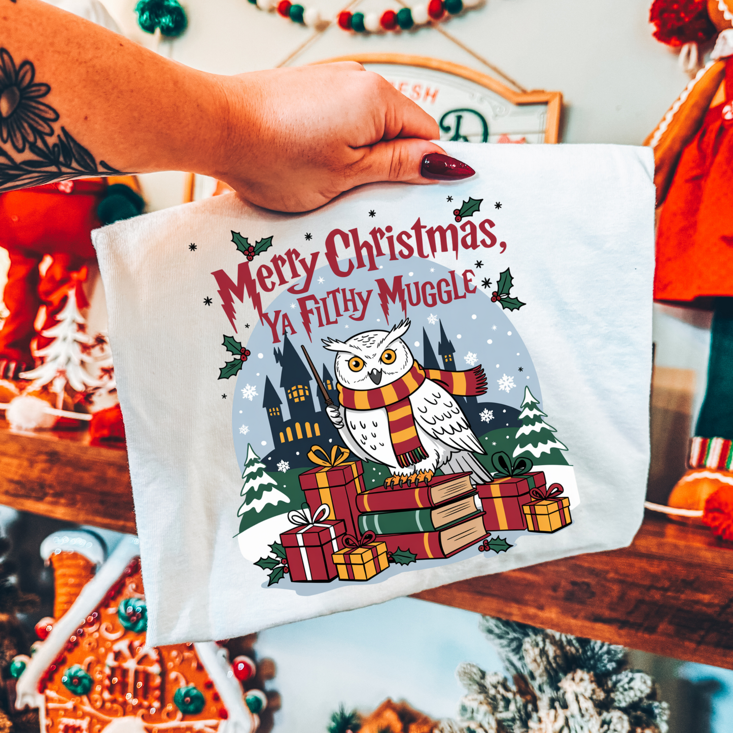 Merry Christmas Ya Filthy Muggle (Harry Potter) Full Color DTF Transfer