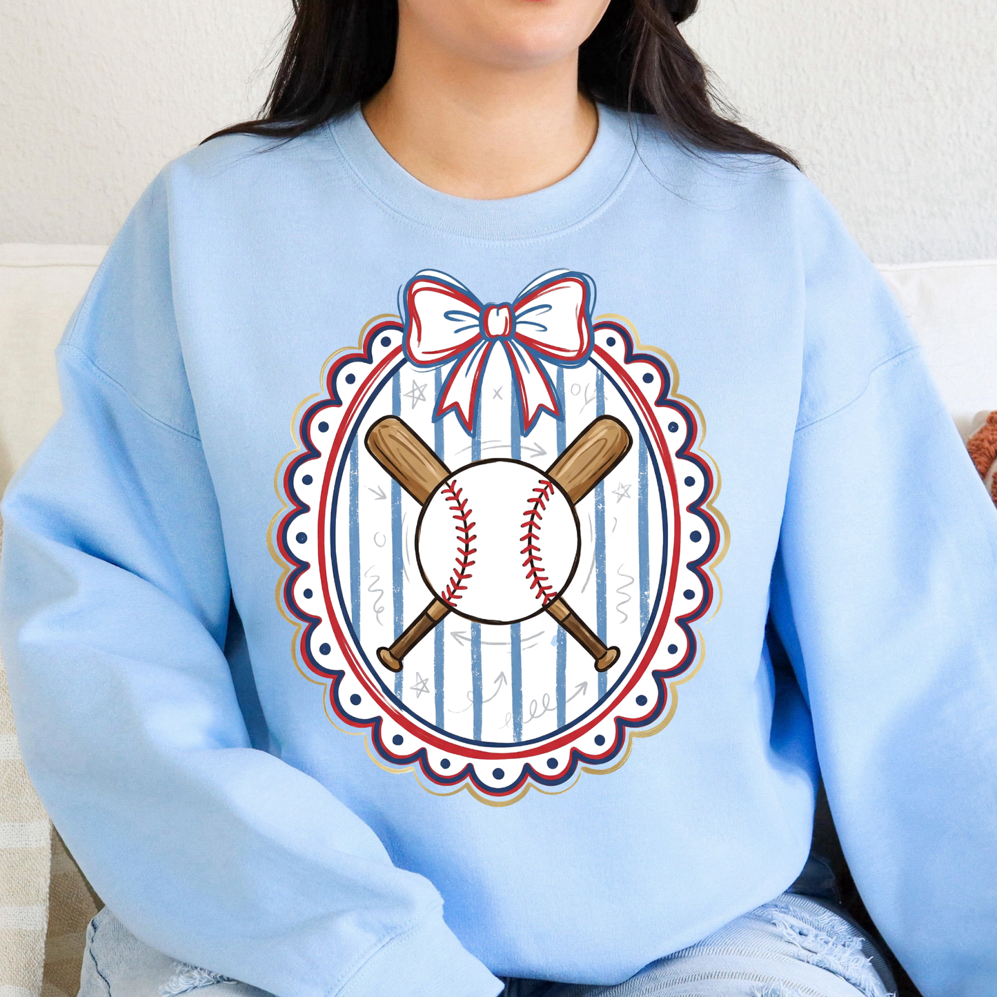 Framed Baseball/Bat Full Color DTF Transfer
