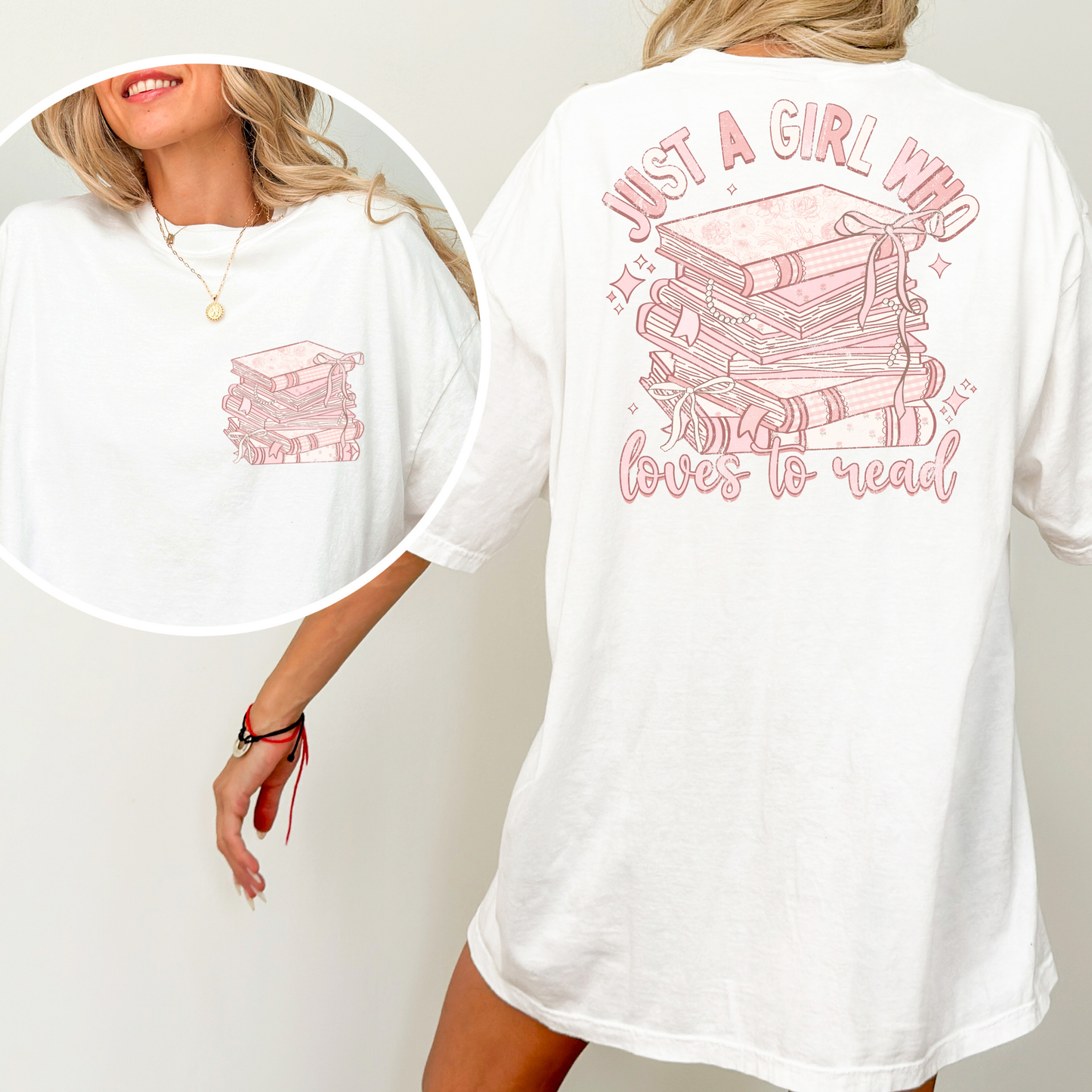 Just A Girl Who Loves To Read Full Color DTF Transfer