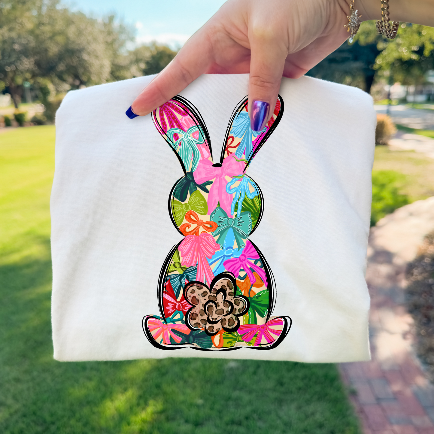 Floral Bunny Full Color DTF Transfer
