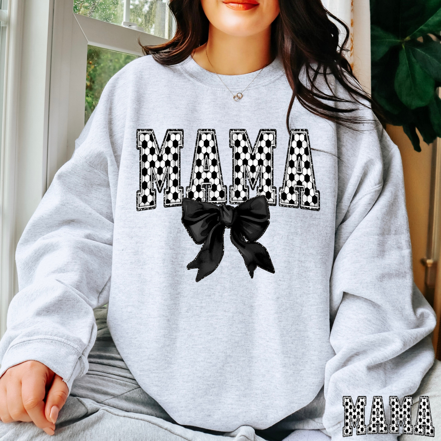 Soccer Mama With Bow Full Color DTF Transfer