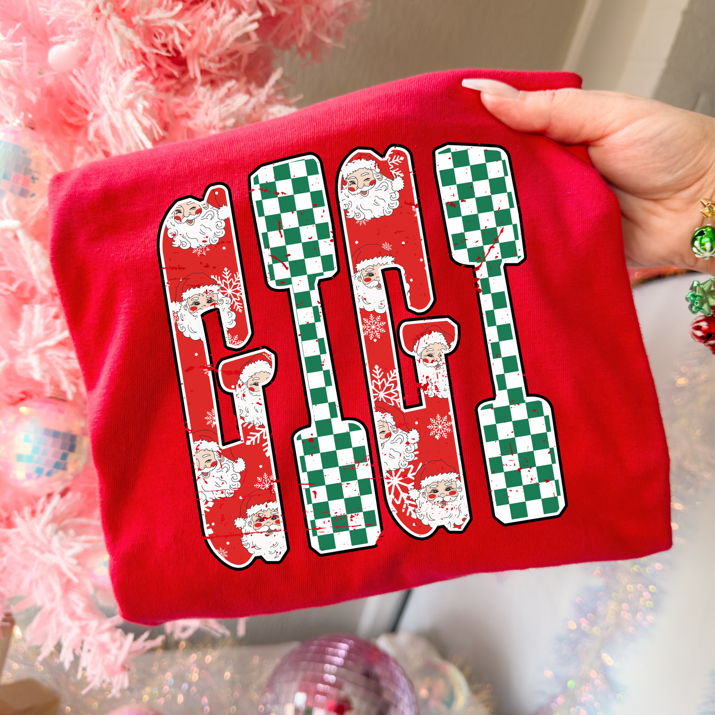 Gigi (Santa/Checkered) Full Color DTF Transfer