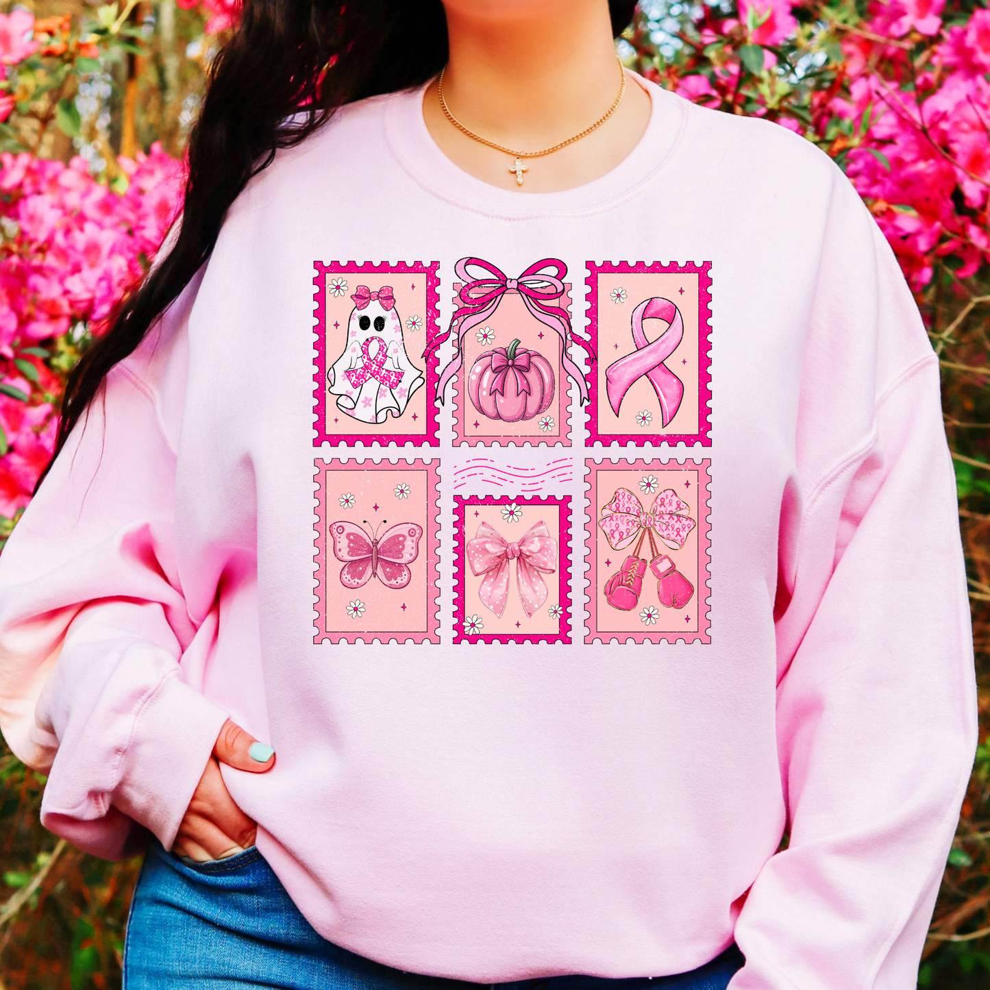 Breast Cancer Ghost Stamps Full Color DTF Transfer