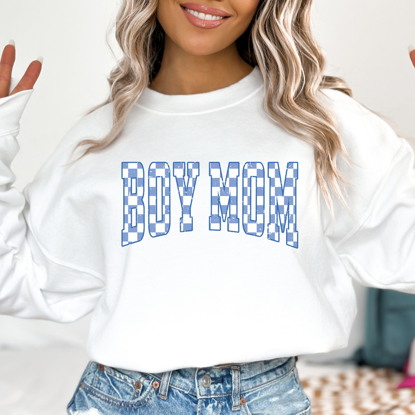 Boy Mom (Checkered) Full Color DTF Transfer