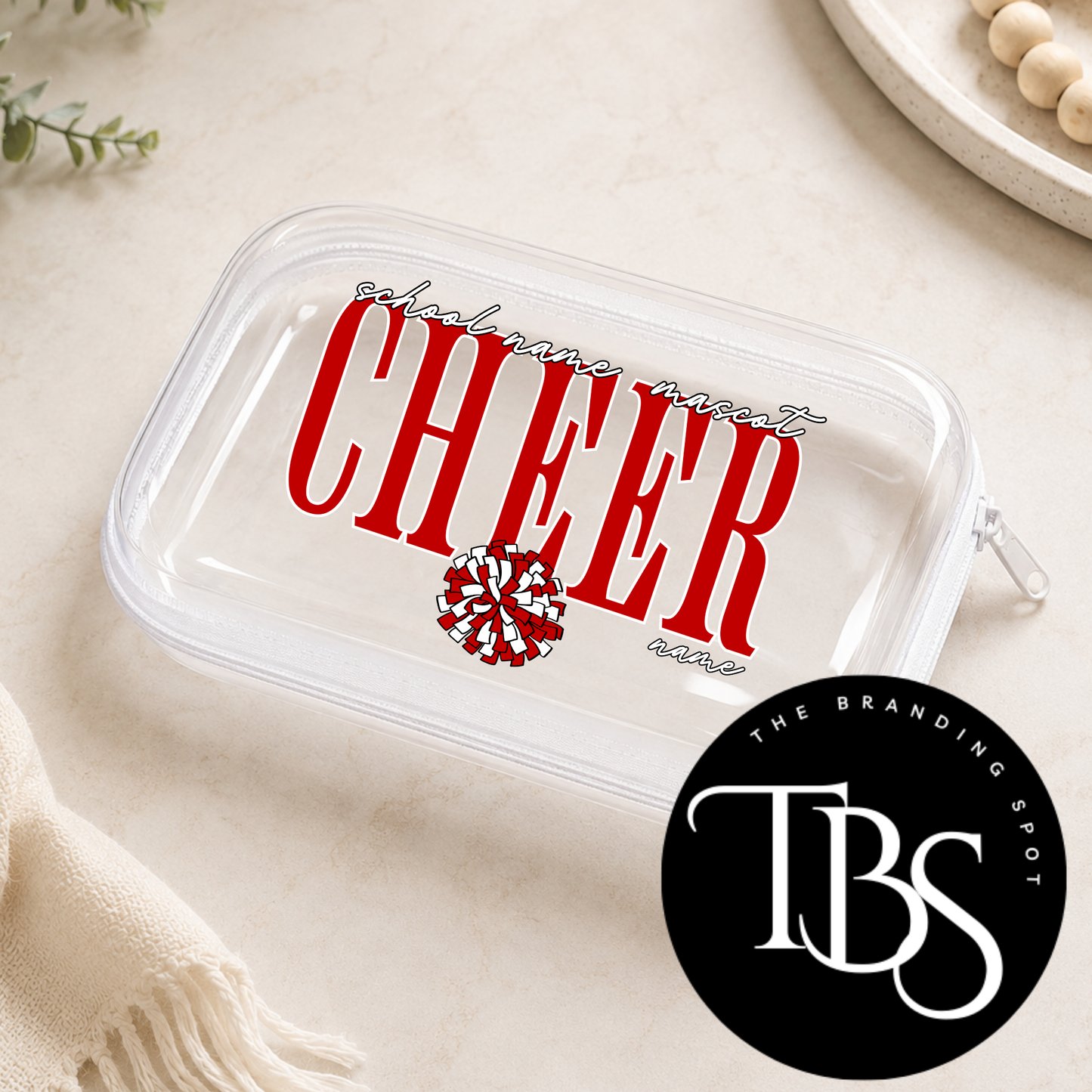 Personalized Cheer Hard Shell Clear Pencil Case