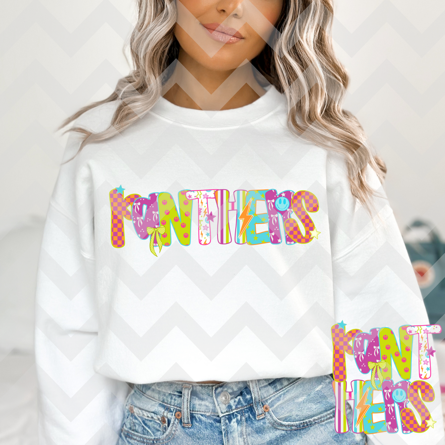 Panthers (Bright Groovy Alpha) Full Color DTF Transfer