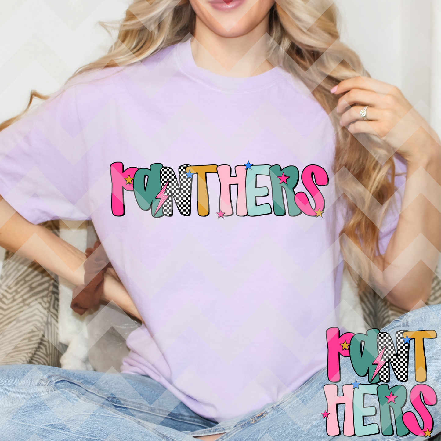 Panthers (Retro Alpha) Full Color DTF Transfer