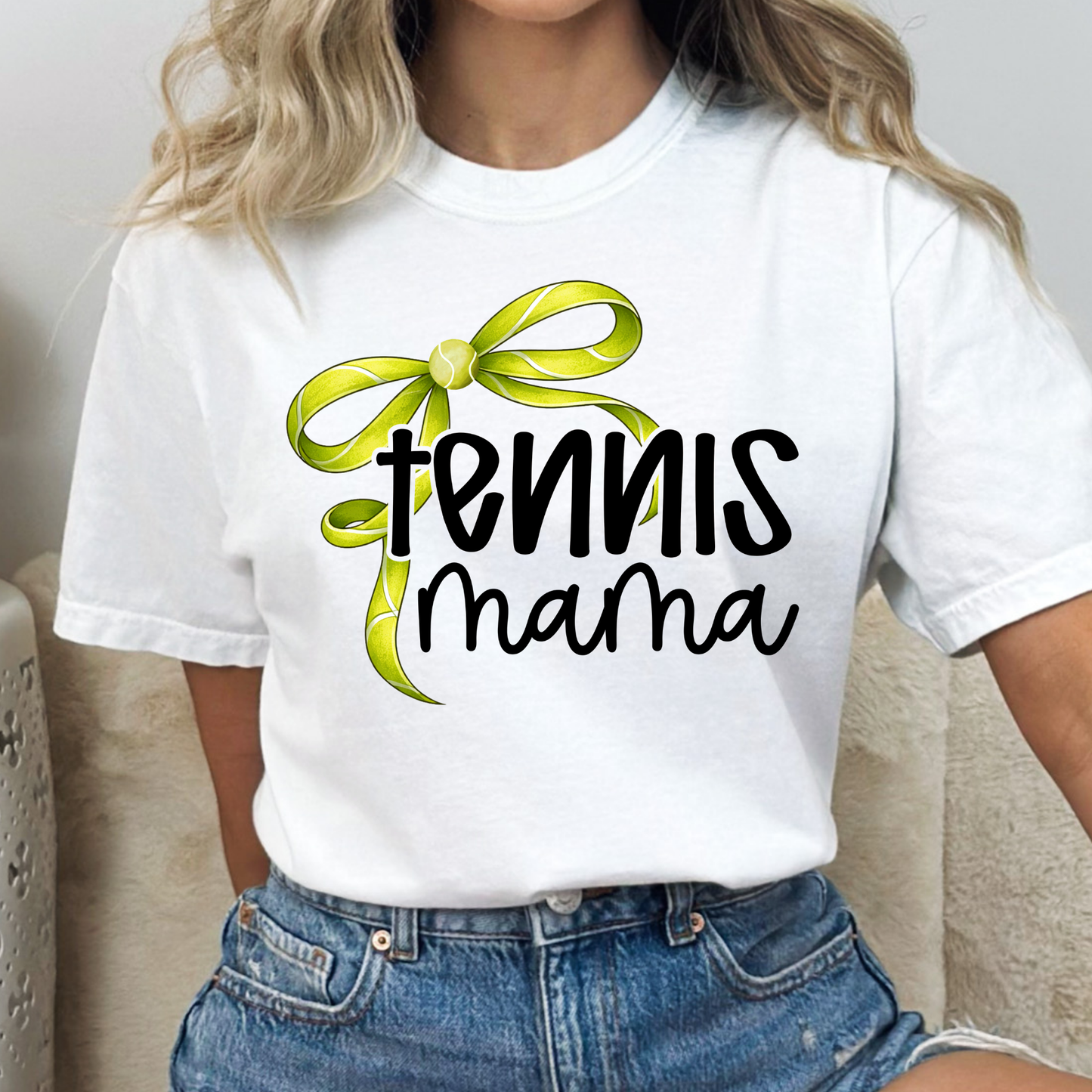 Tennis Mama Bow Full Color DTF Transfer