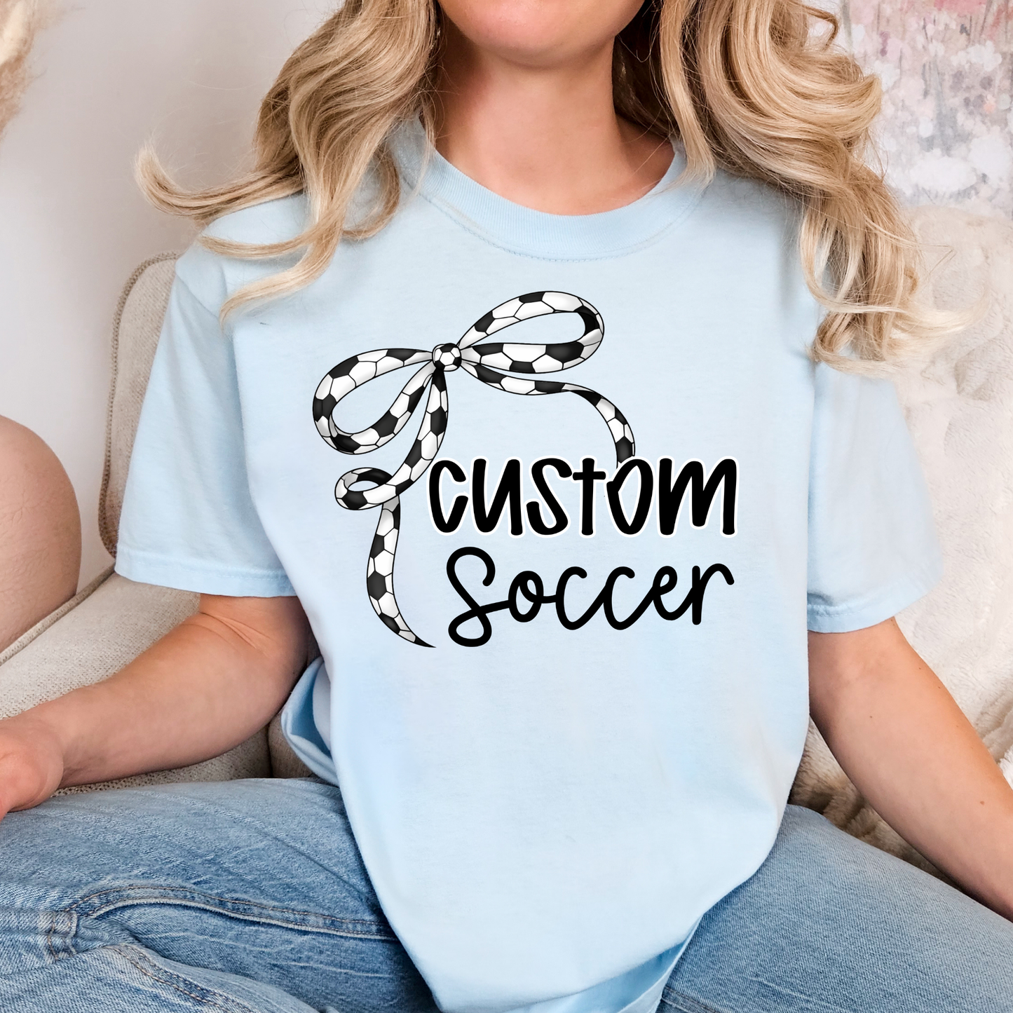 Custom Soccer Bow (EDITABLE) Full Color DTF Transfer
