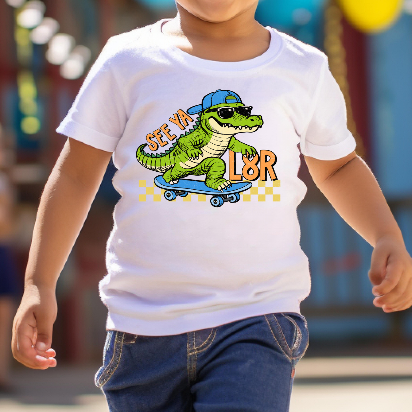 See Ya Later Alligator Skating Full Color DTF Transfer