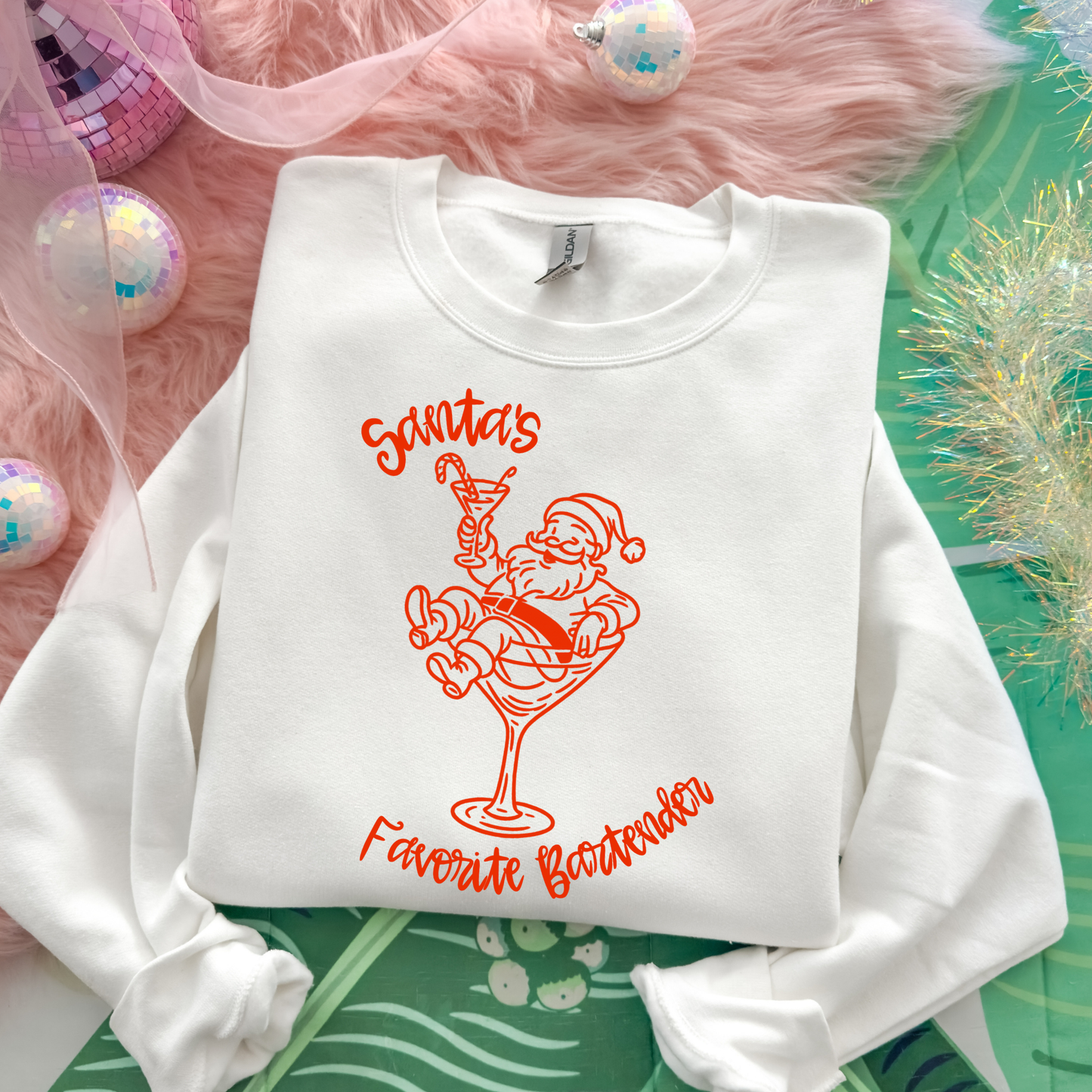 Santa's Favorite Bartender Full Color DTF Transfer