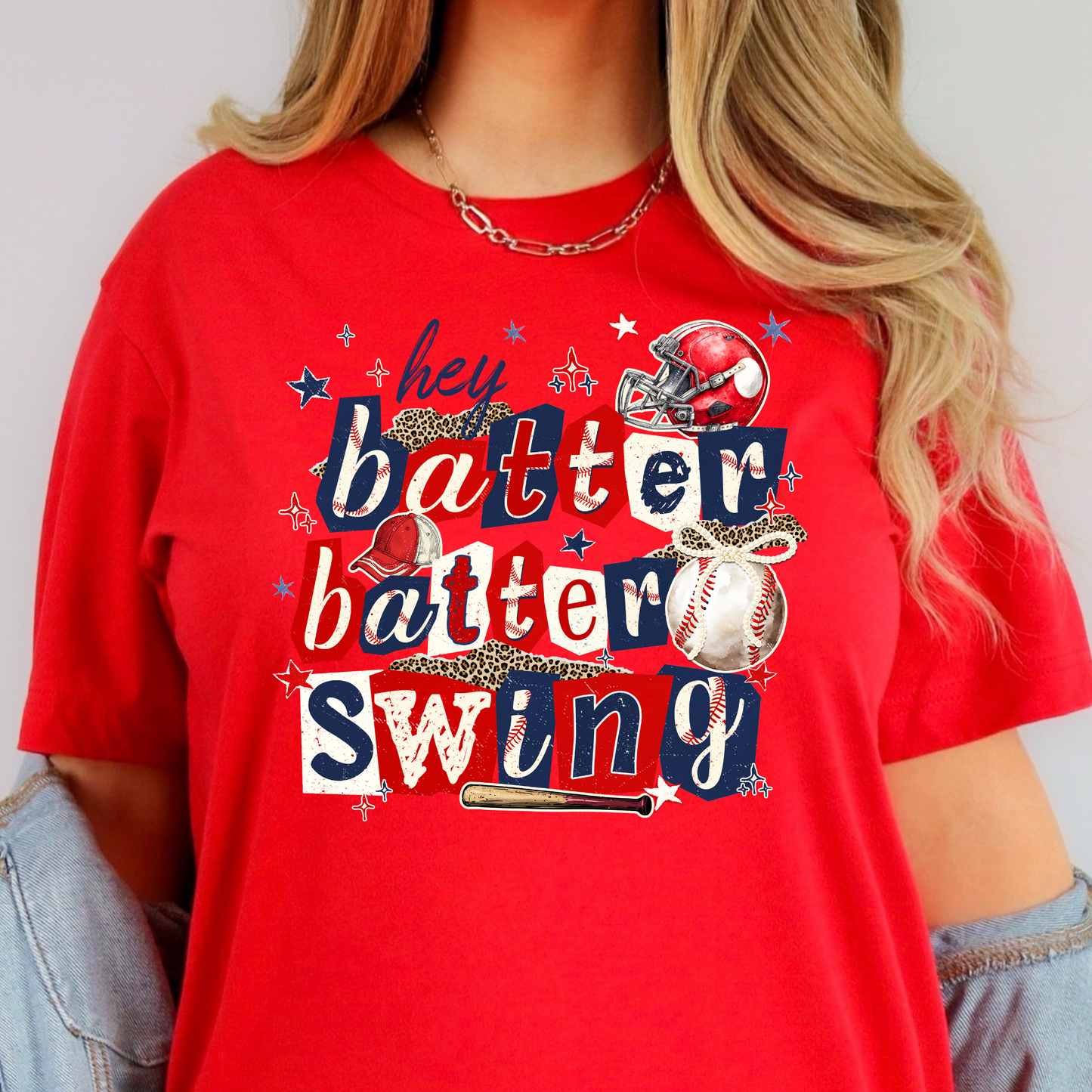 Hey Batter Batter Swing Baseball Full Color DTF Transfer