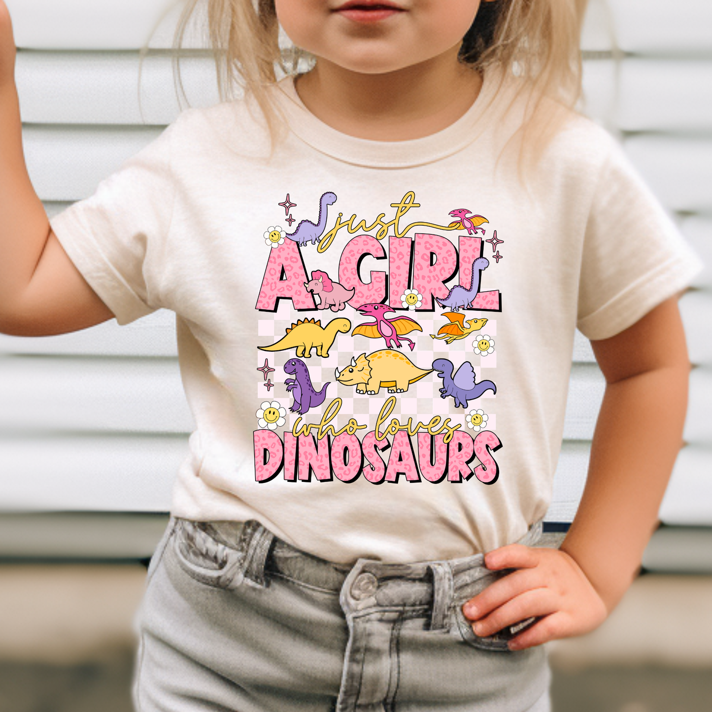 Just A Girl Who Loves Dinosaur Full Color DTF Transfer