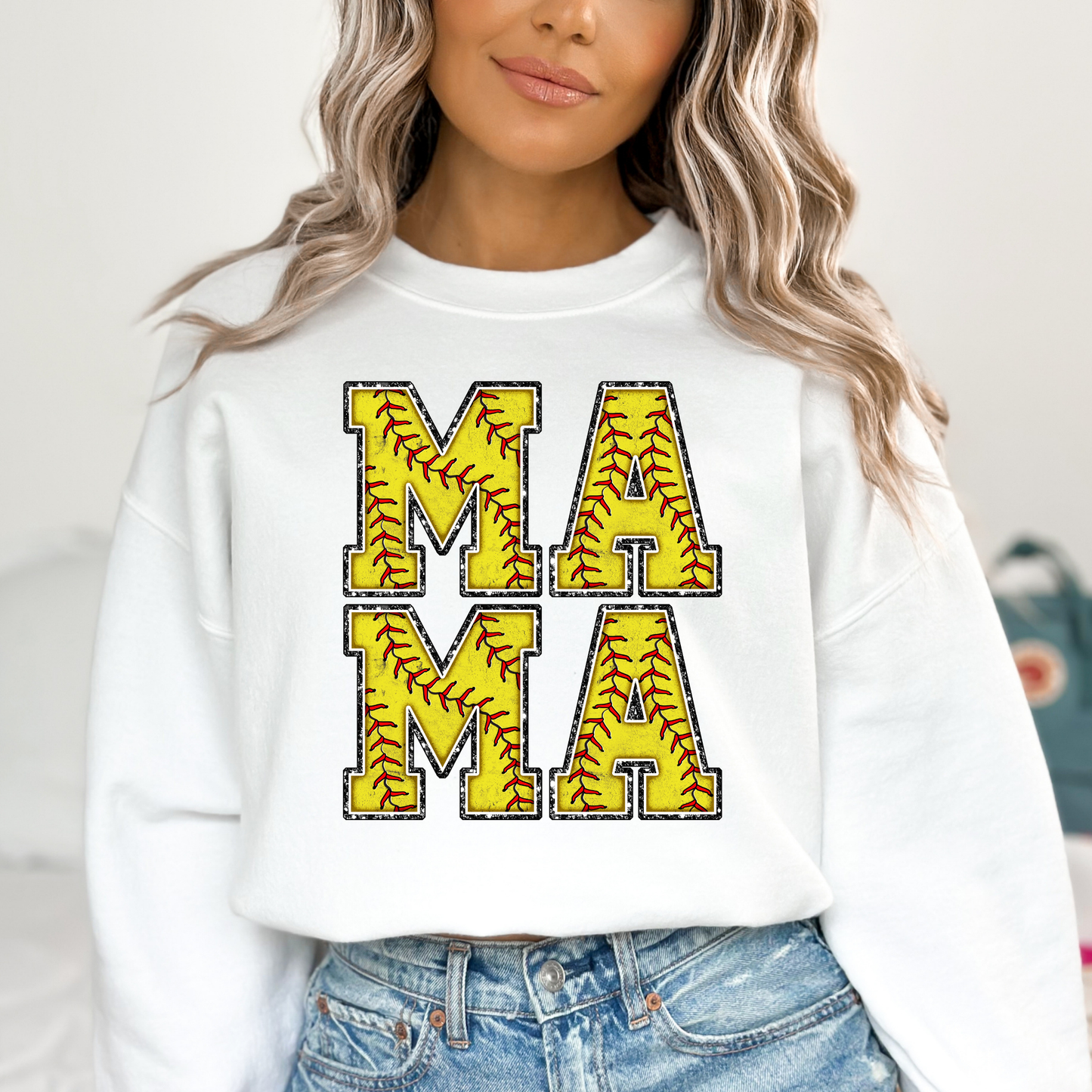 Mama (Stacked) Softball Full Color DTF Transfer