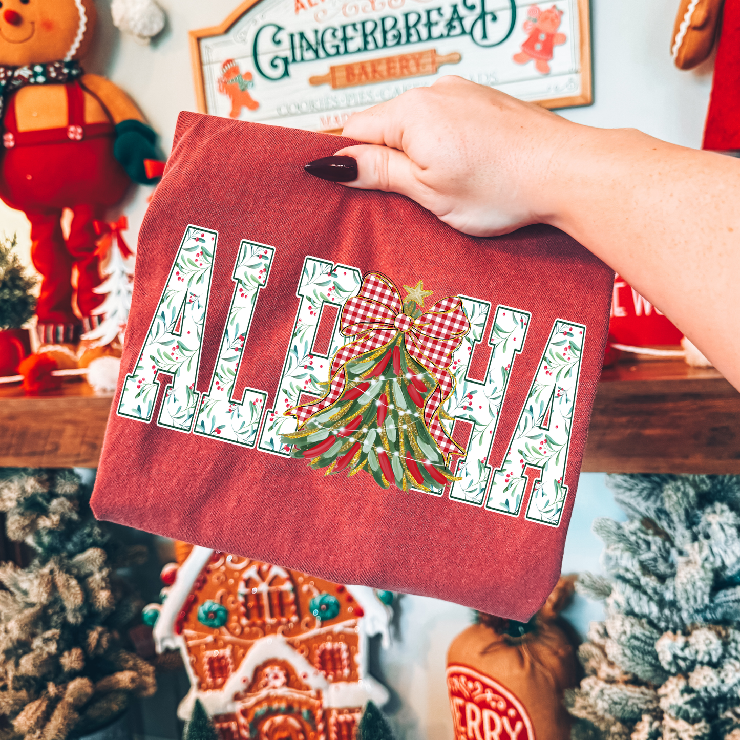 Christmas Tree Alpha (ONE WORD/NAME) Full Color DTF Transfer