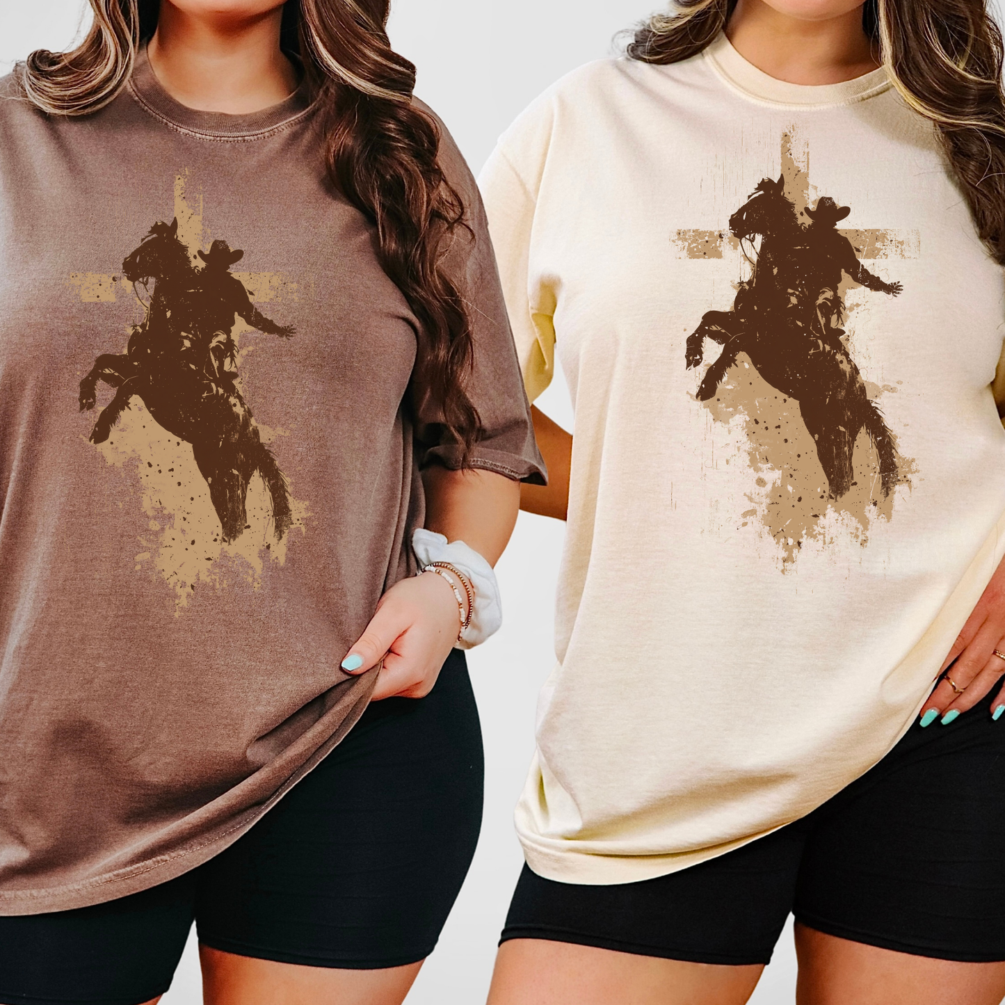Cross Horse Rider Full Color DTF Transfer