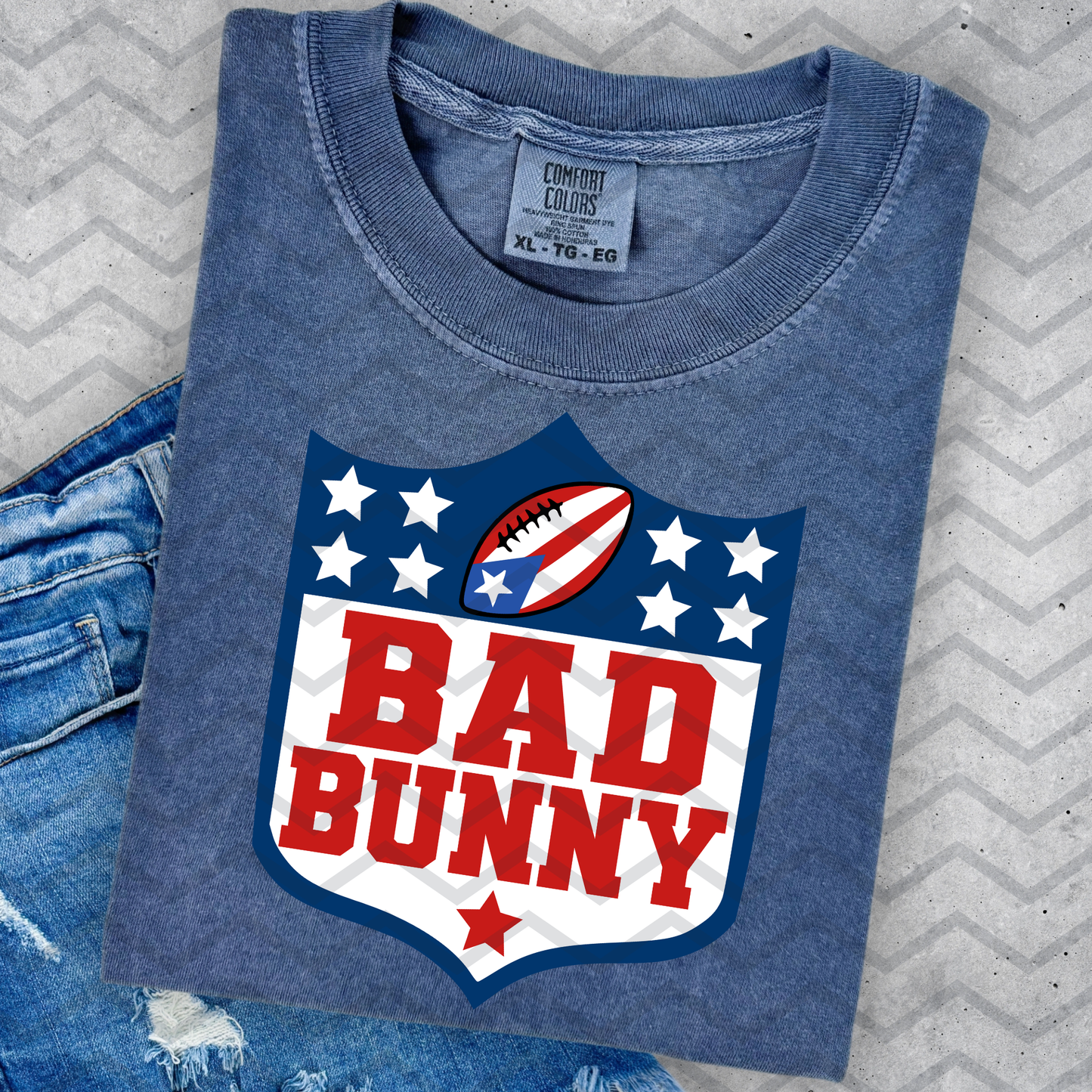 Bad Bunny Shield (LIX Bunny Bowl) Full Color DTF Transfer