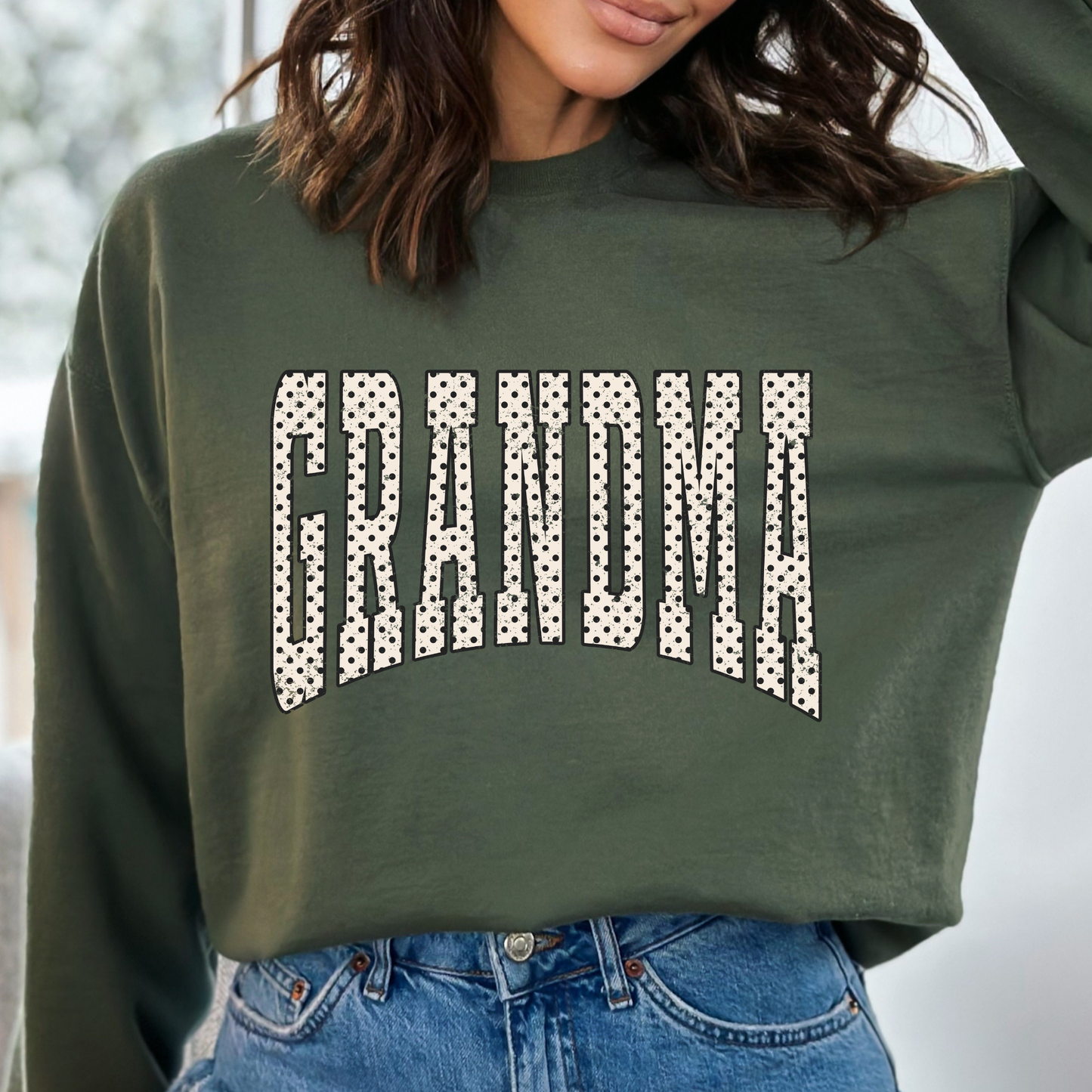 Polka Dot Grandma (Varsity) Full Color DTF Transfer