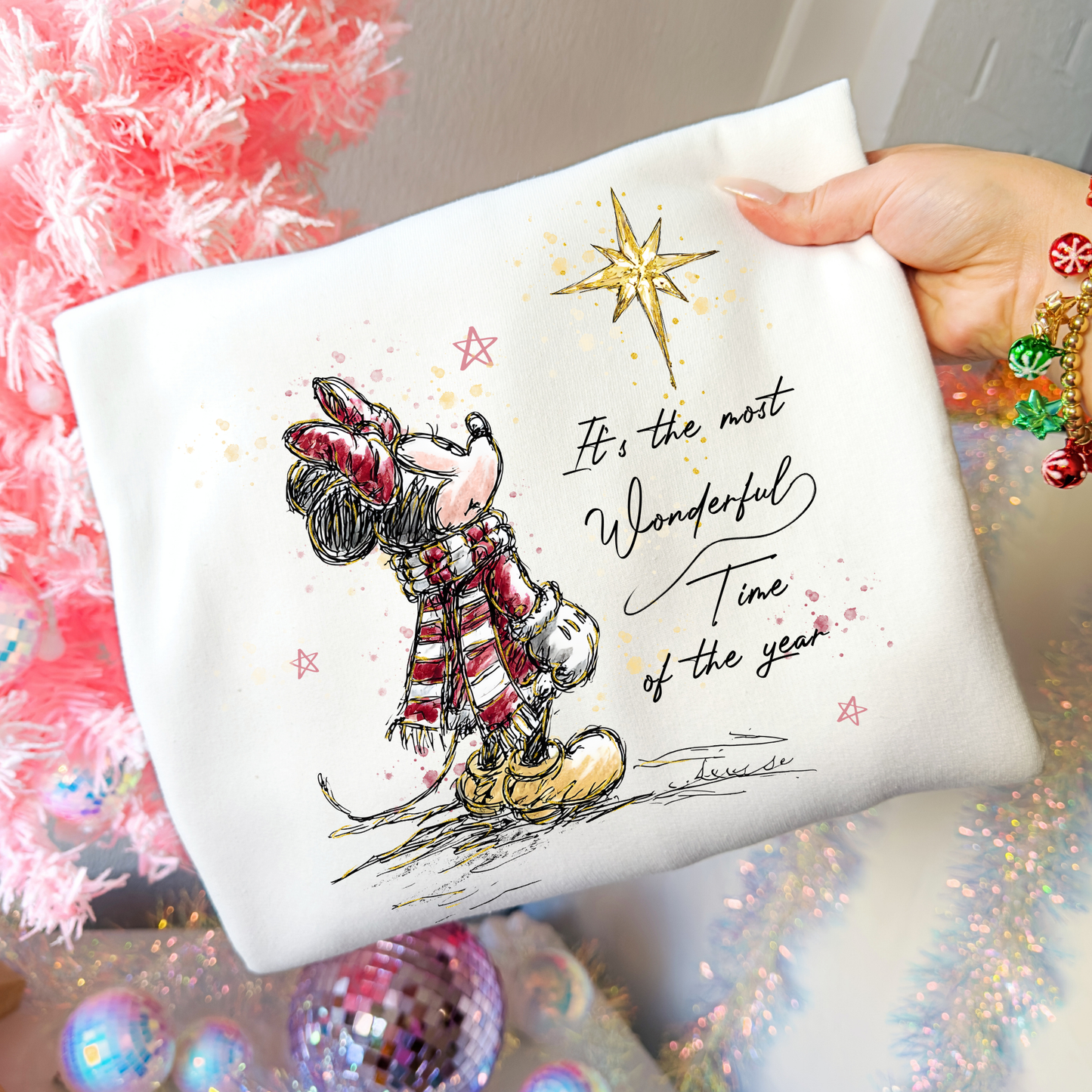 It's The Most Wonderful Time of The Year (Minnie Looking At Star) Full Color DTF Transfer