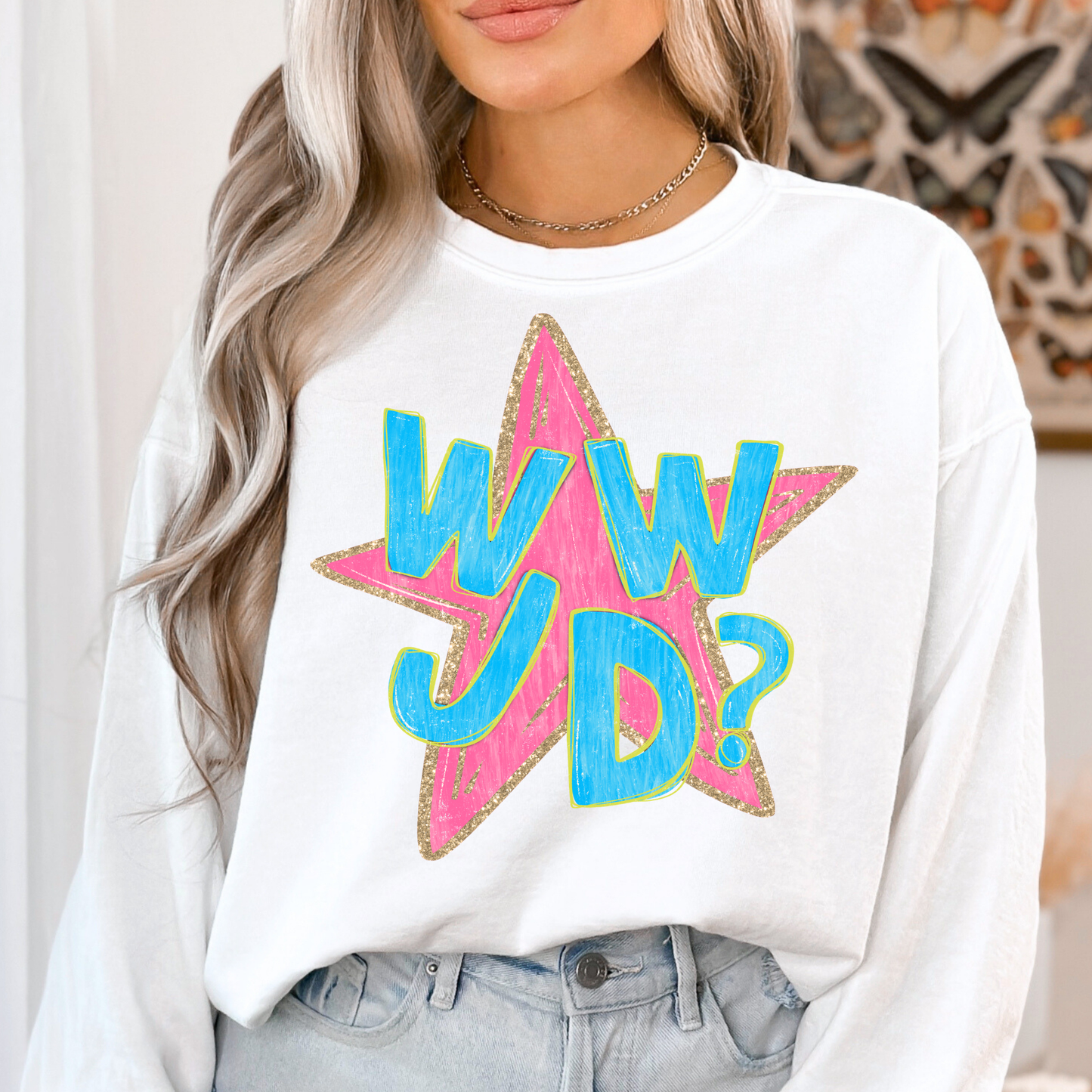 WWJD Star Full Color DTF Transfer