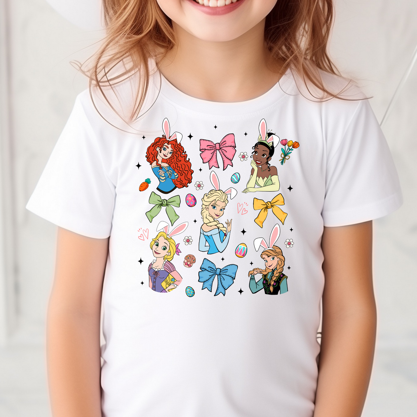 Easter Princess' w/Bows Full Color DTF Transfer