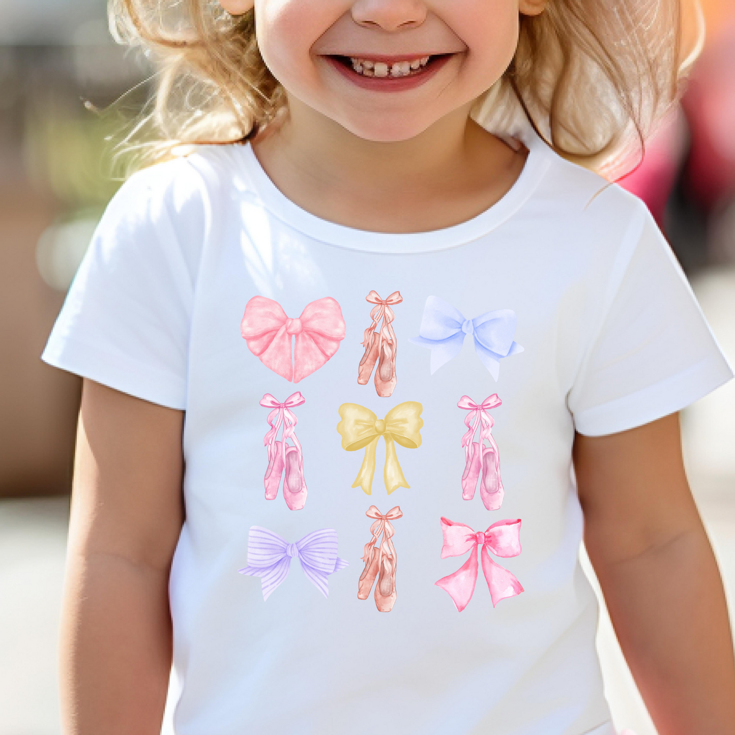 Ballet Shoes and Bow Coquette Full Color DTF Transfer