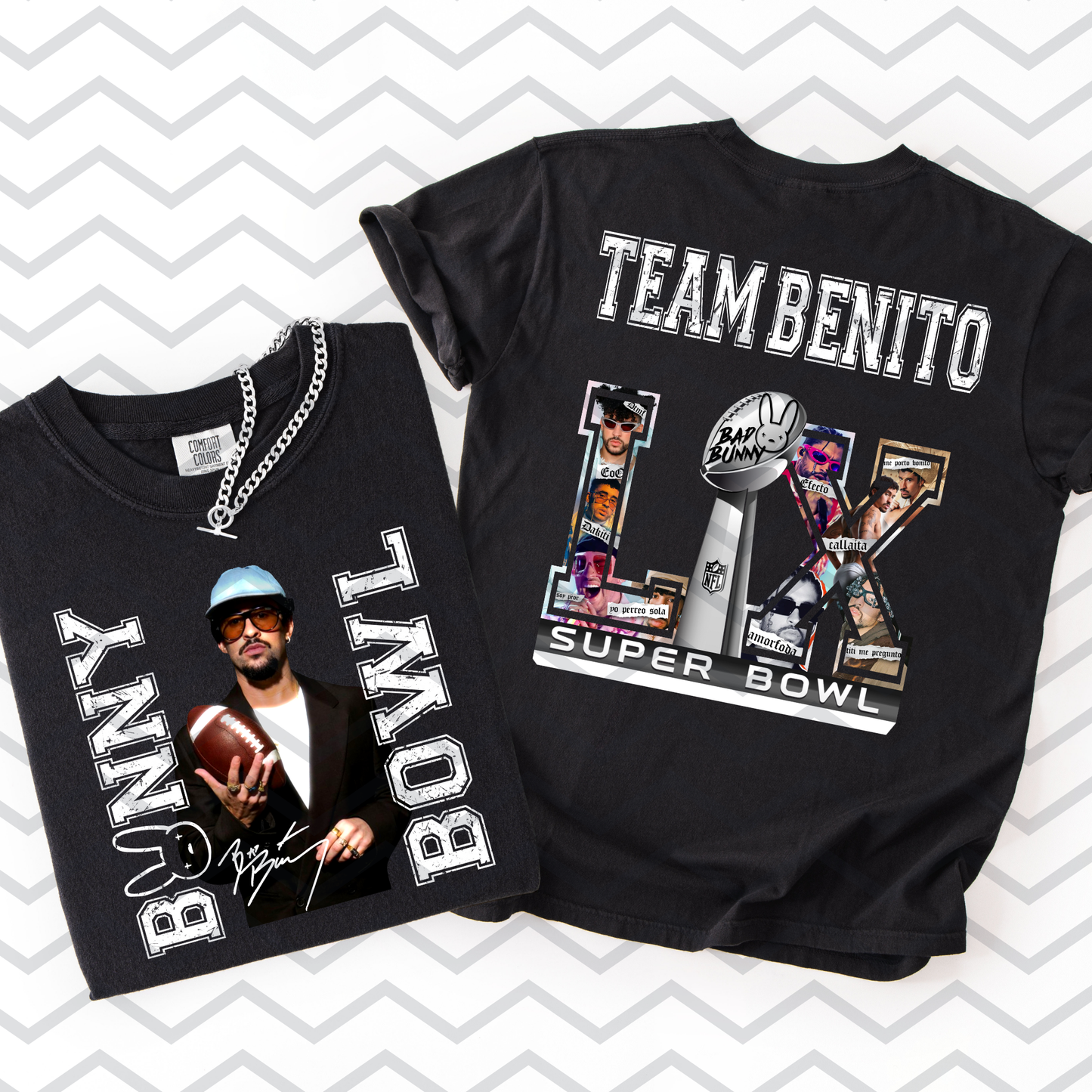 Team Benito (Front/Back Options - Bunny Bowl LIX) Full Color DTF Transfer