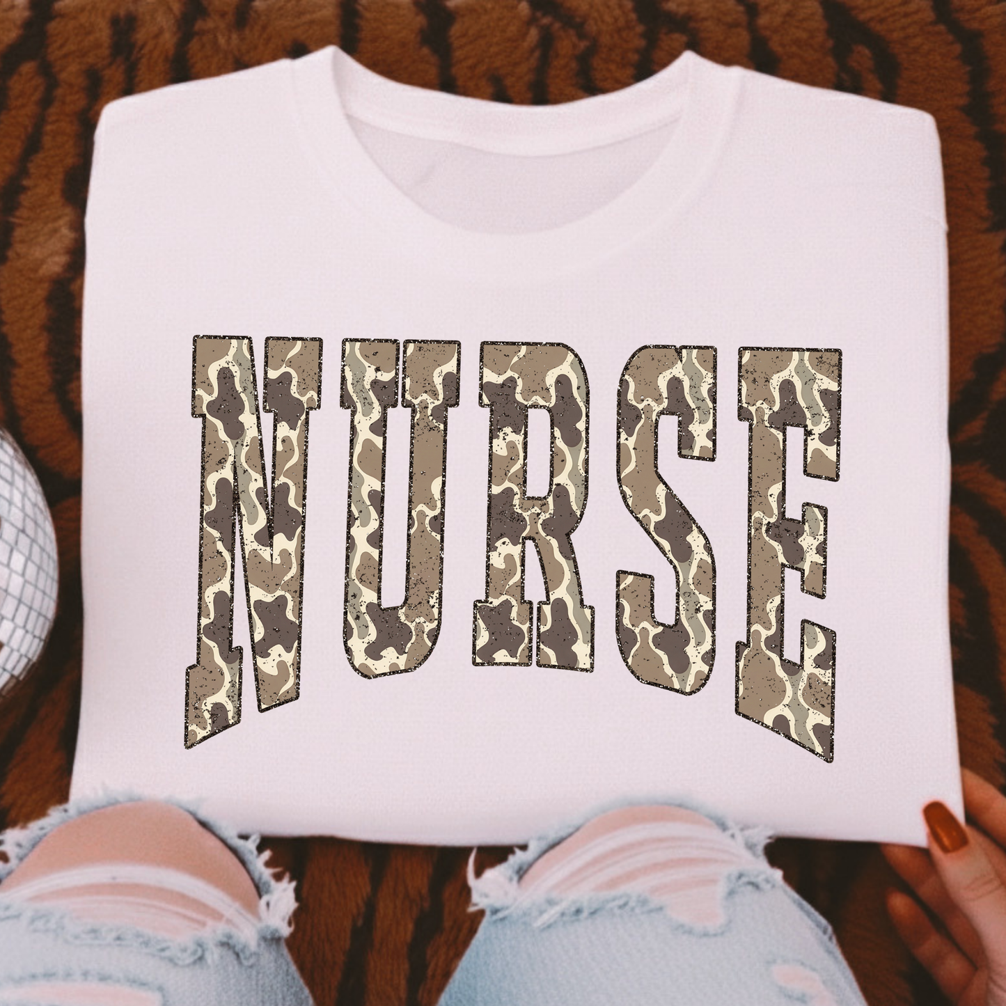 Camo Nurse (Varsity) Full Color DTF Transfer