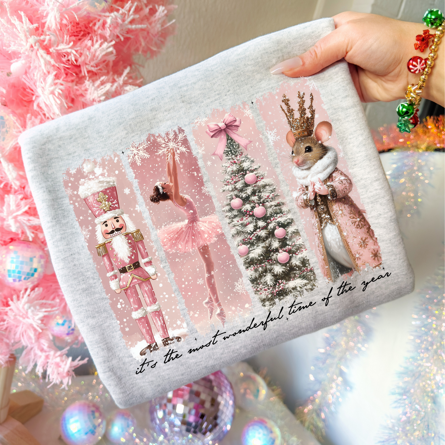 Its The Most Wonderful Time of The Year - Pink Nutcracker Ballet (4 Pic) Full Color DTF Transfer