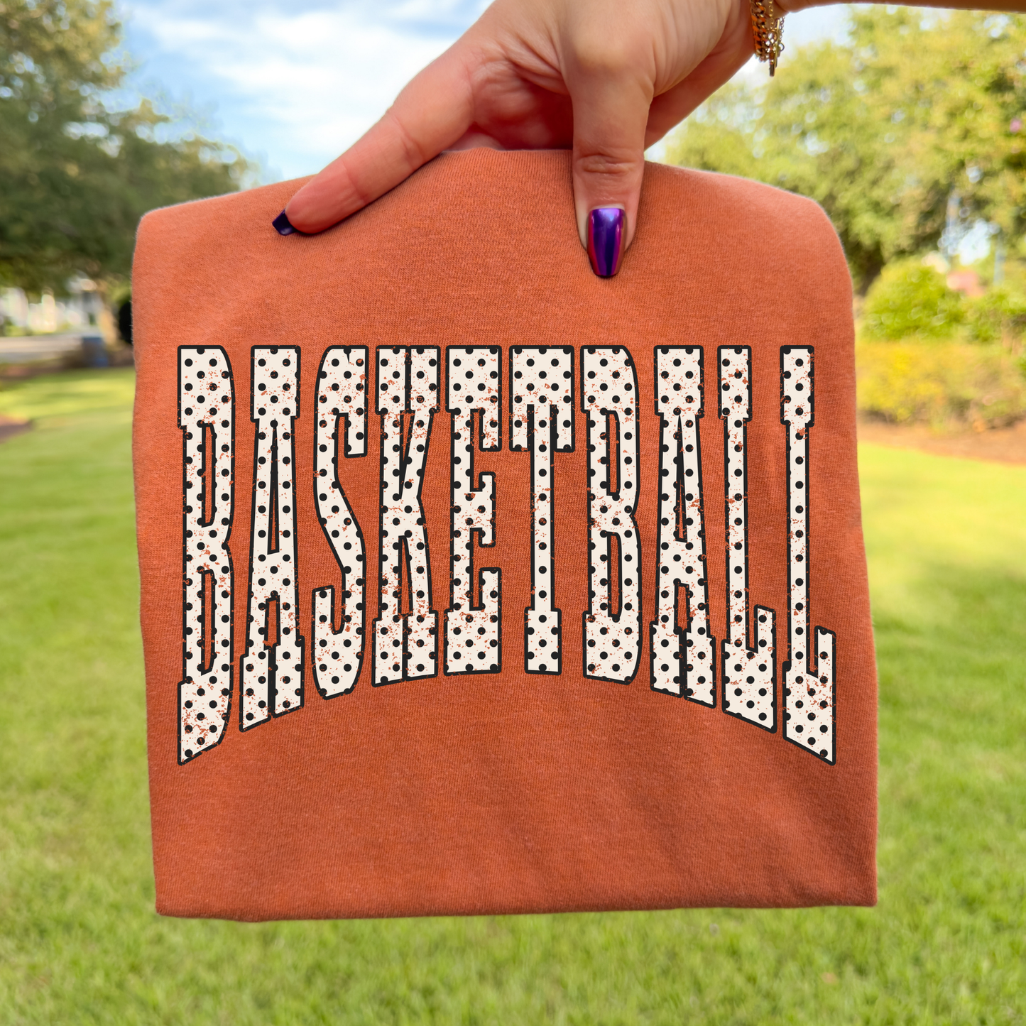 Polka Dot Basketball (Varsity) Full Color DTF Transfer