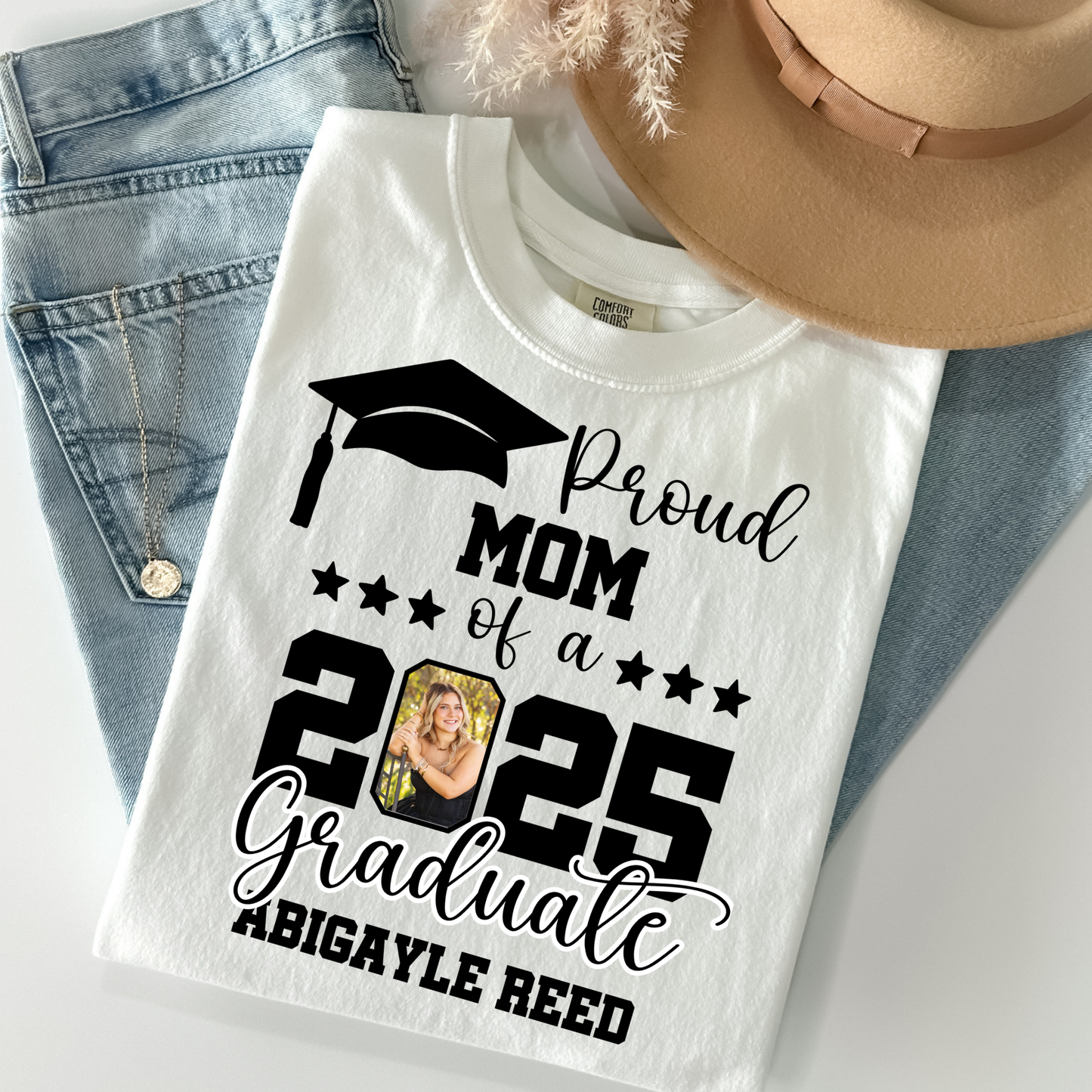 Proud (FAMILY NAME) of A 2025 Graduate Personalized Personal Picture Full Color DTF Transfer