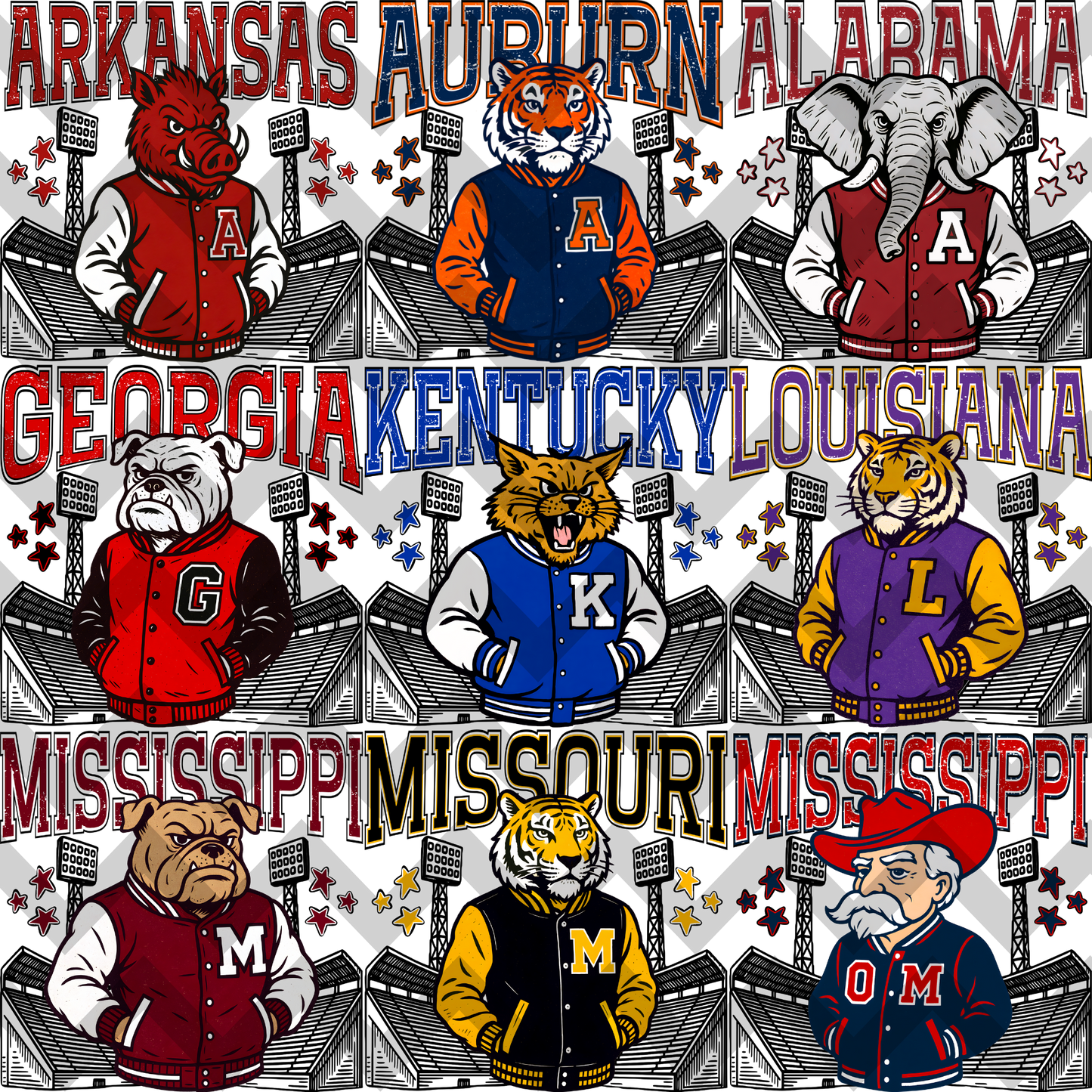 SEC Mascot (MULTI OPTIONS) Full Color DTF Transfer