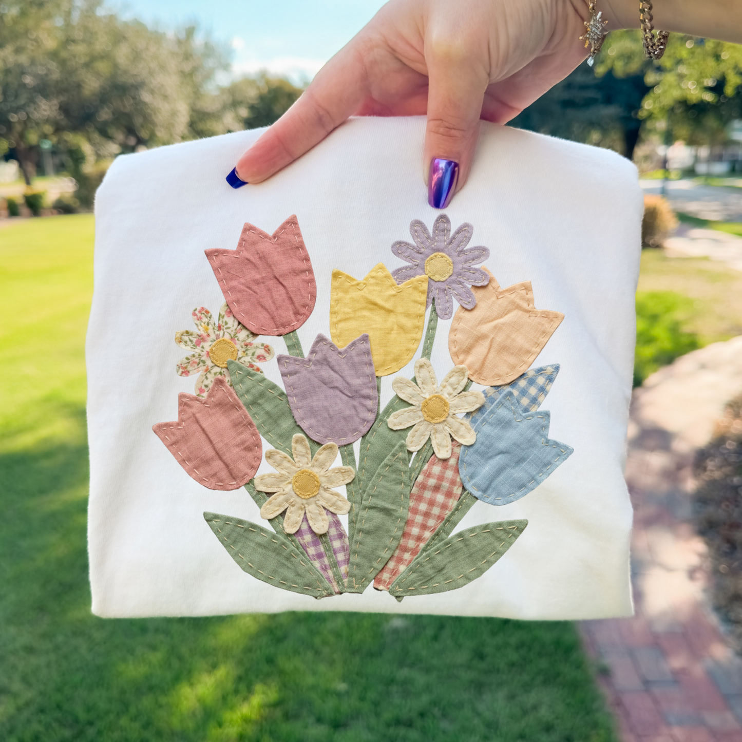 Spring Flowers (Quilted) Full Color DTF Transfer