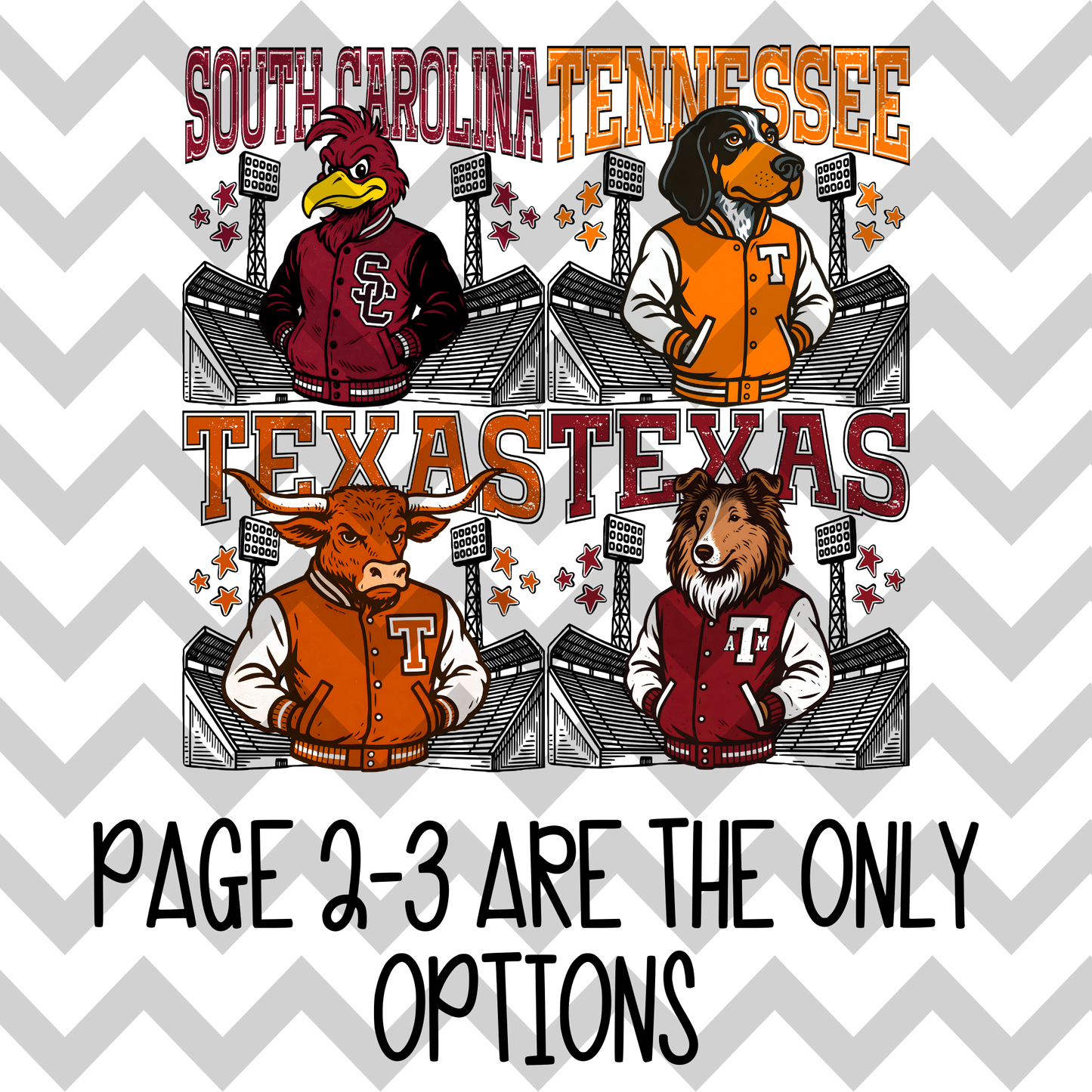 SEC Mascot (MULTI OPTIONS) Full Color DTF Transfer