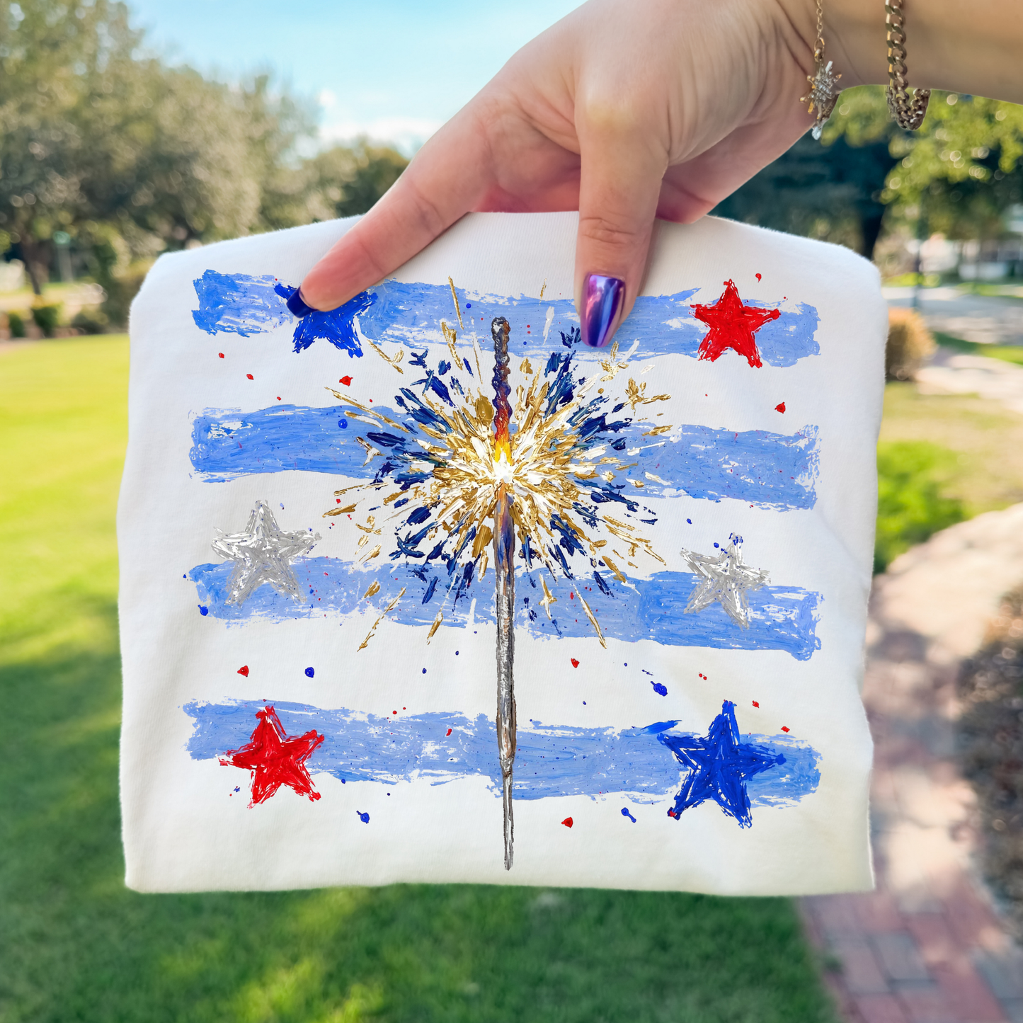 4th of July Sparkler Full Color DTF Transfer