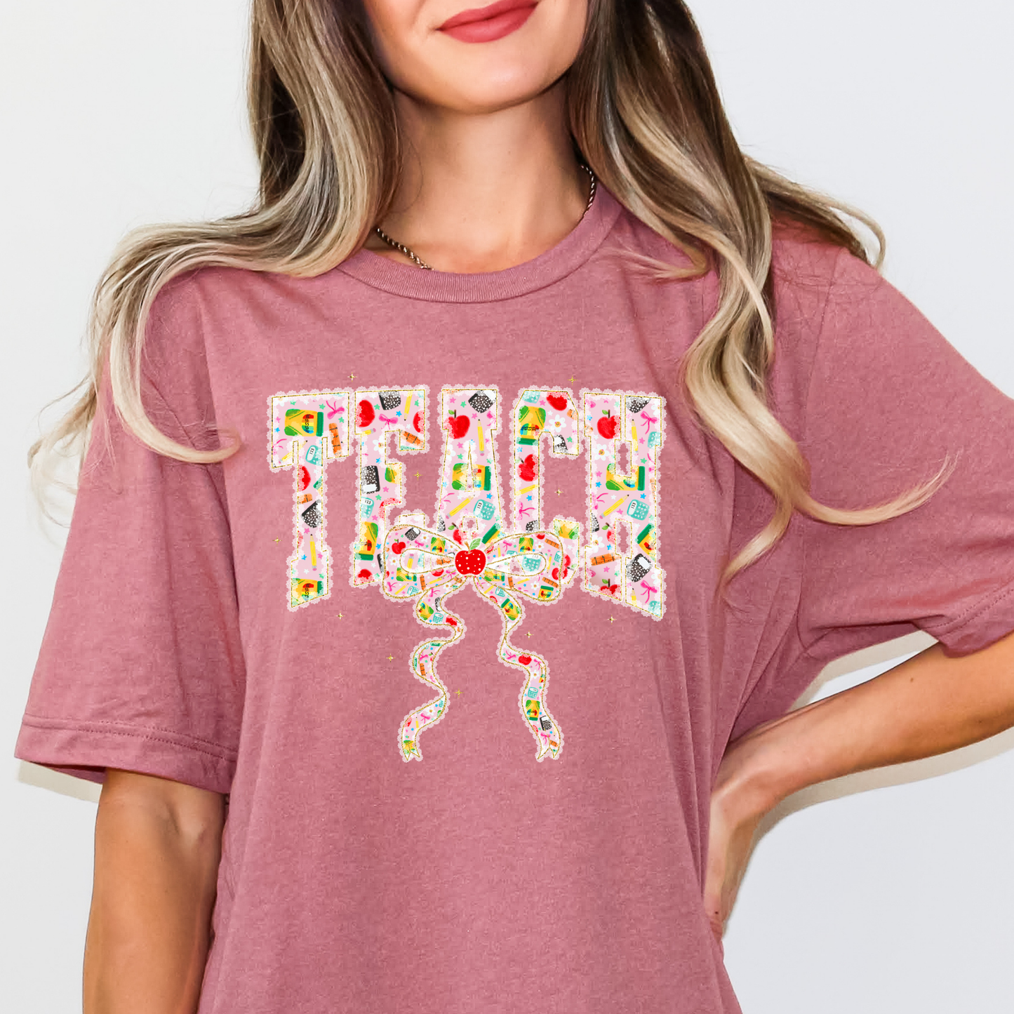 Faux Lace Teach Full Color DTF Transfer