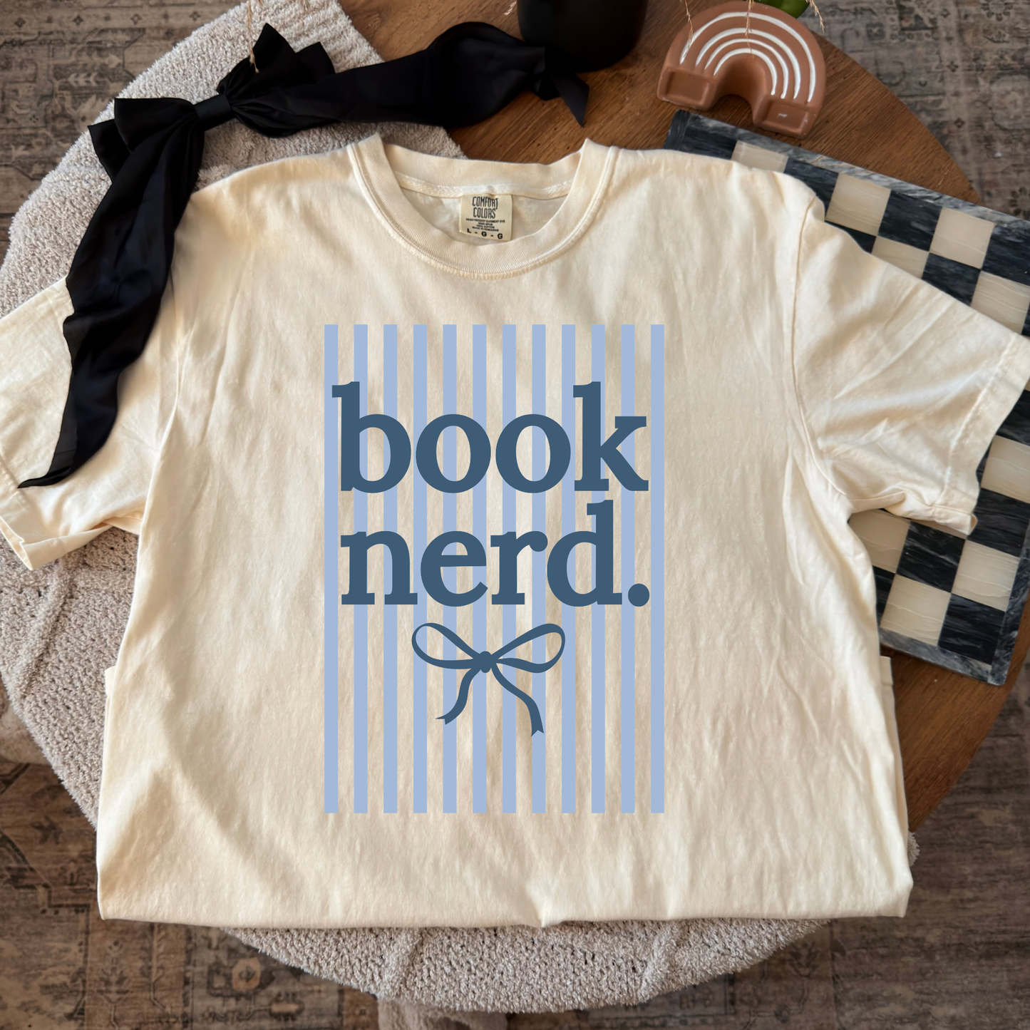Book Nerd (Striped) Full Color DTF Transfer