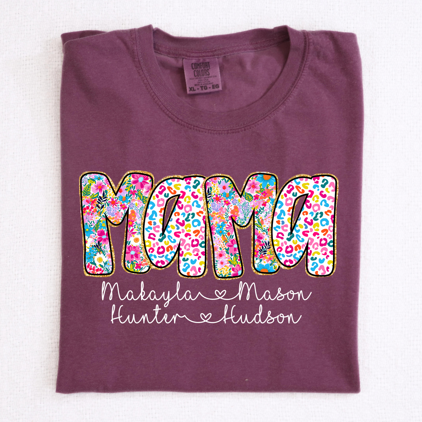 Personalized Mama (Floral/Colorful Leopard) Full Color DTF Transfer
