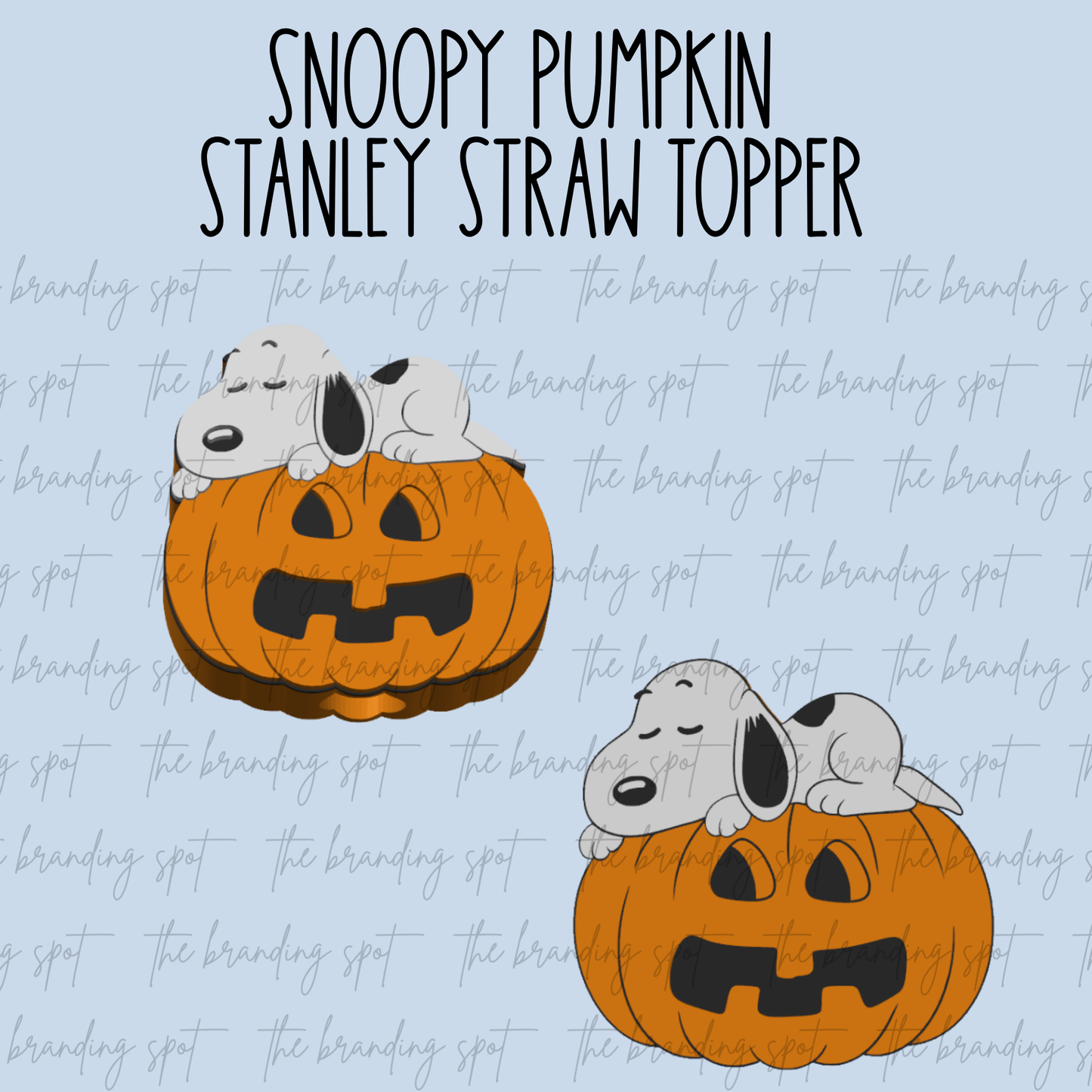 Snoopy Pumpkin Stanley Straw Topper
