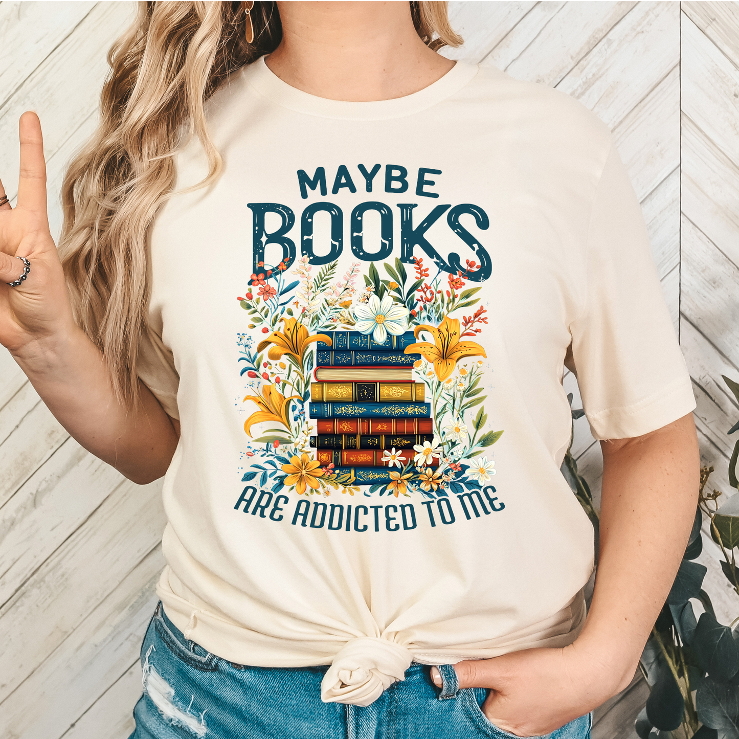 Maybe Books Are Addicted To Me Full Color DTF Transfer