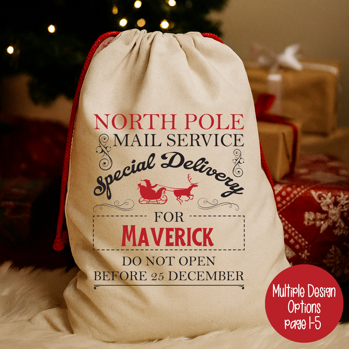 Personalized Santa Sacks (MULTI DESIGN OPTIONS)